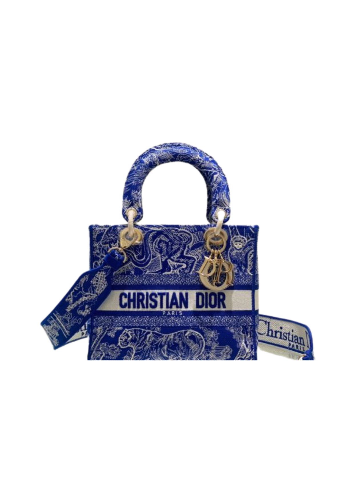Christian Dior Medium Lady D-Lite Bag Blue, For Women, Women’s Handbags 24cm/9.5in CD M0565OROC_M8081:1High-quality replica