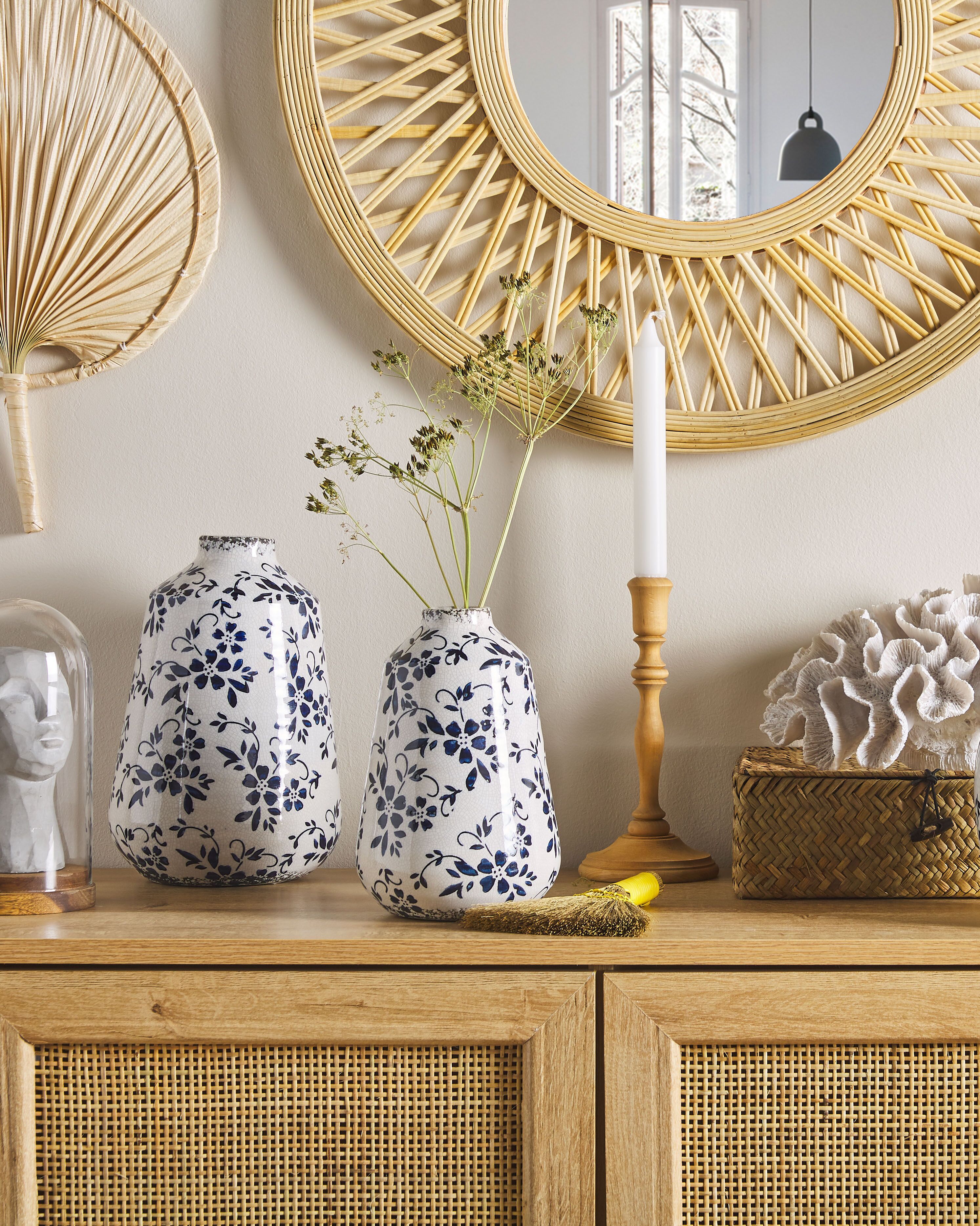 Flower Vase MARONEIA Stoneware 25 cm White