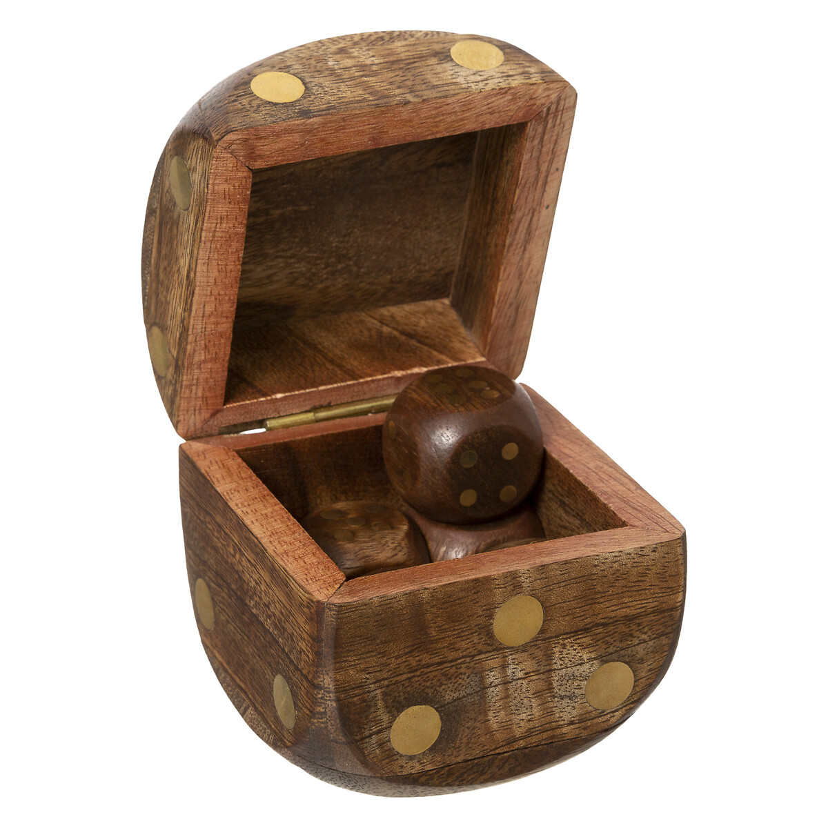 Dice game Mango wood, 6.5x6.5 cm