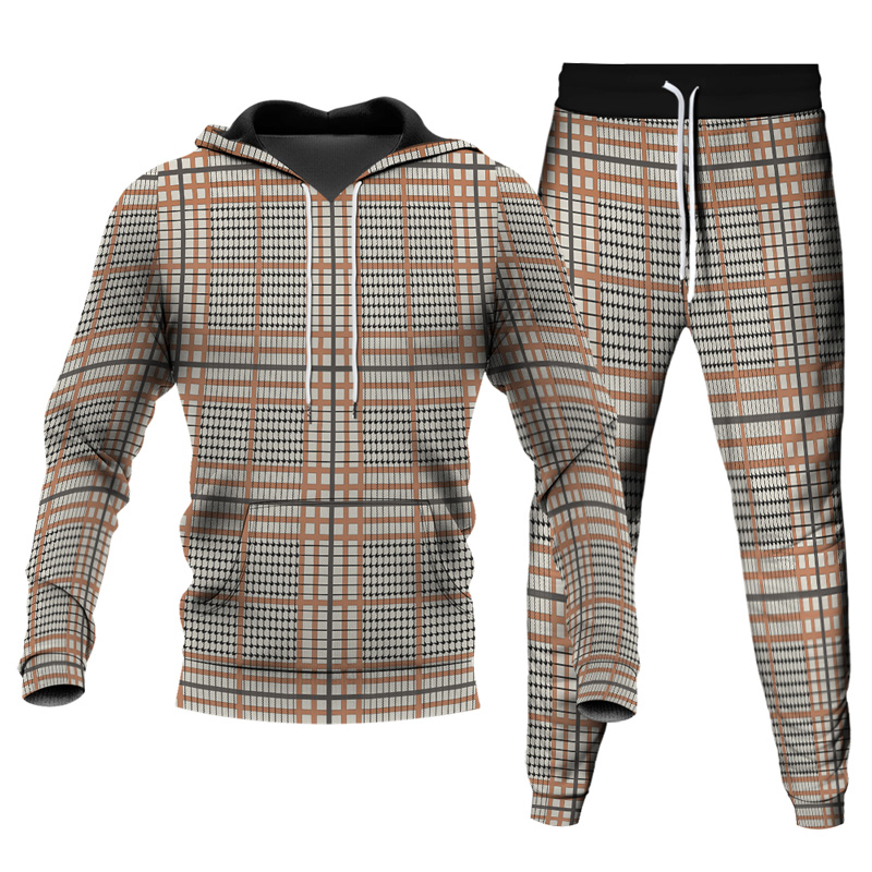 Men's Personalized Printed Hoodie Set 036