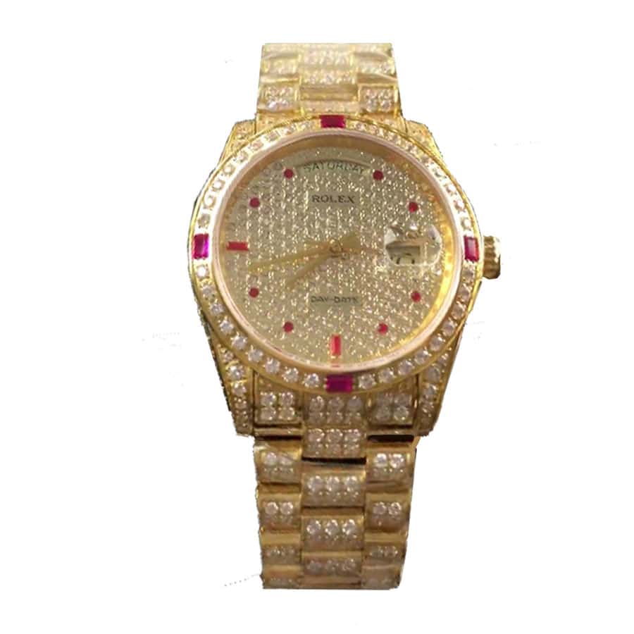 Rolex Datejust 116625 Yellow Gold Diamond Dial Iced Out Replica - Elite Watch Atelier