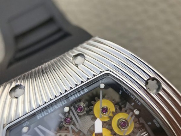 Replica Richard Mille RM018 Hommage a Boucheron SS Yellow Skeleton Dial Black Rubber Strap 6T51 - Top club