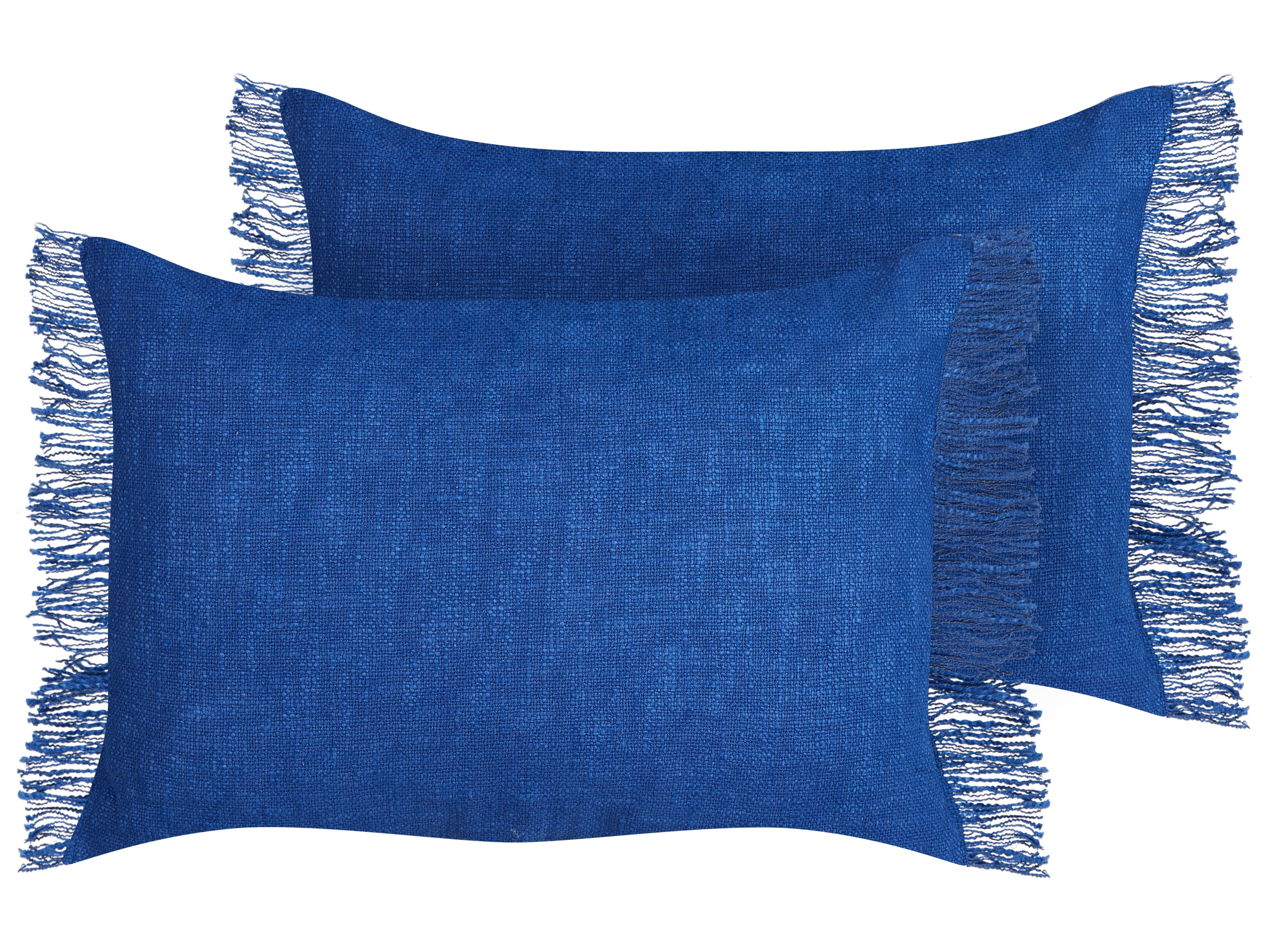 Set of 2 Decorative Cushions MABA Cotton 50 x 35 cm Navy Blue Solid
