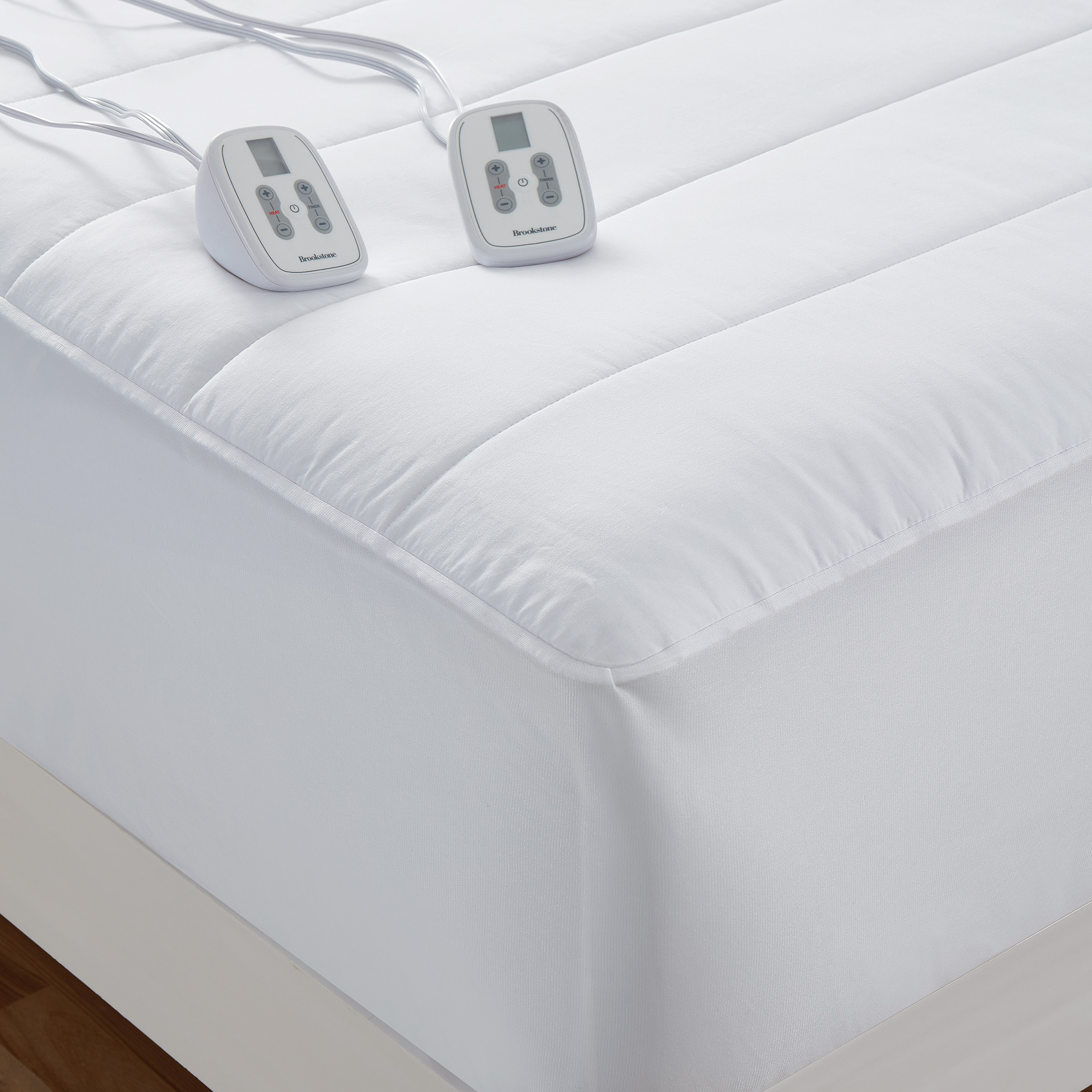 Brookstone Quilted-Comfort Cotton Heated Mattress Pad - Image 2