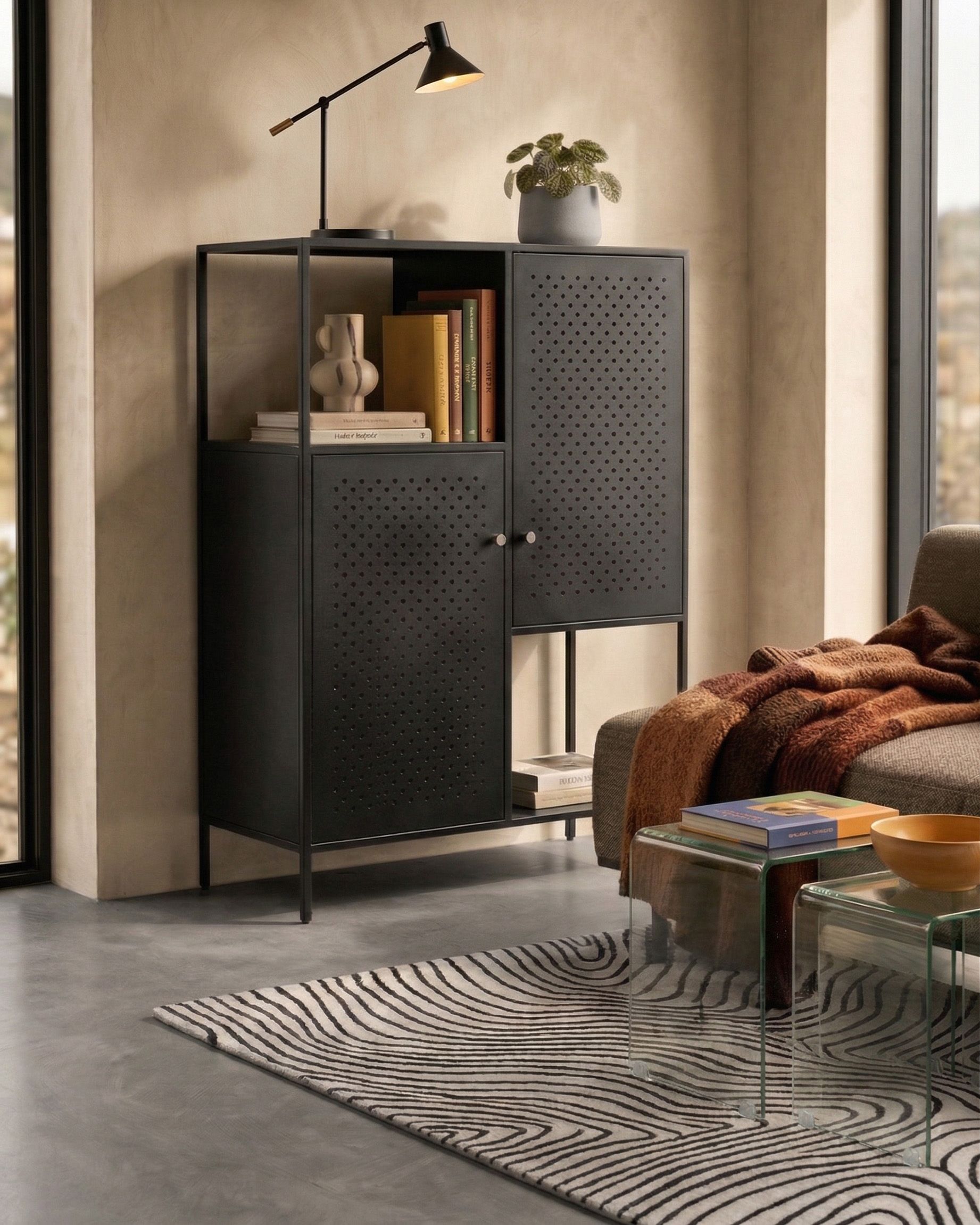 Storage Unit RAKAIA Metal Black