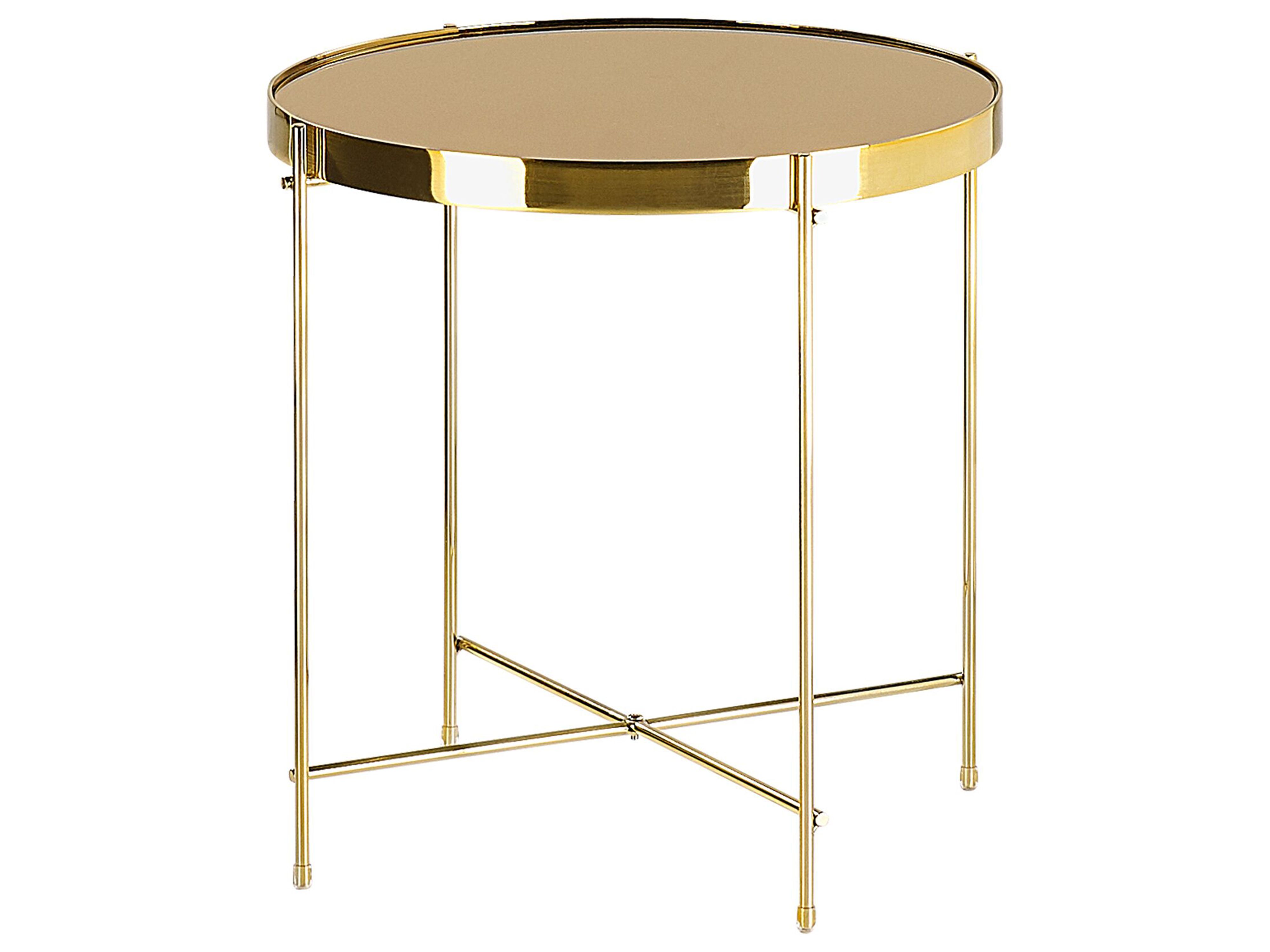 Side Table LUCEA Tempered Glass Gold