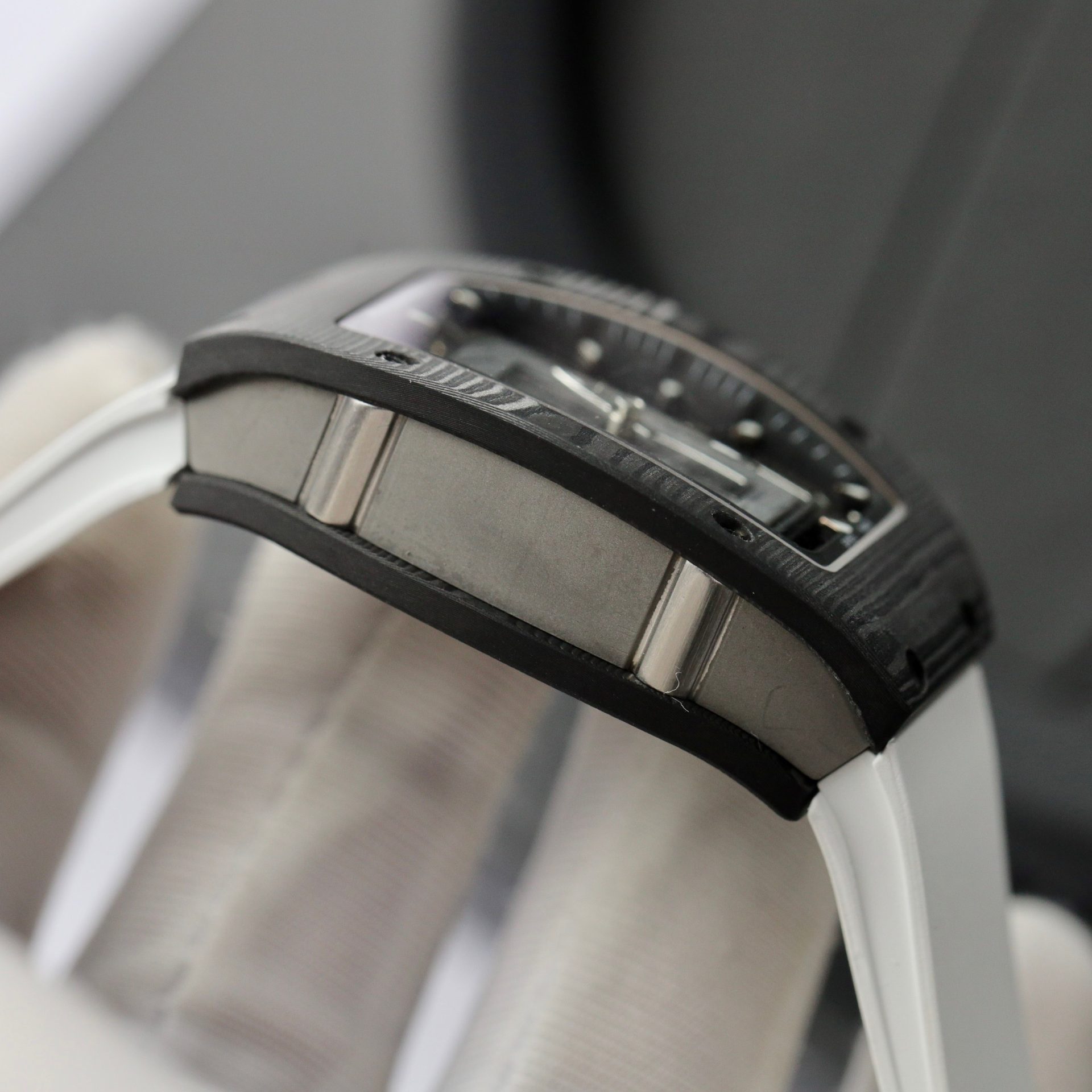 Richard Mille Replica 1:1 Watch RM07 Carbon White Rubber Strap Best Quality 36mm - Top club