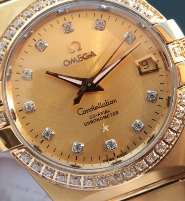 Replica Omega V6 Constellation YG Dial Diamonds Bezel   Markers YG Bracelet A2500 - Top club