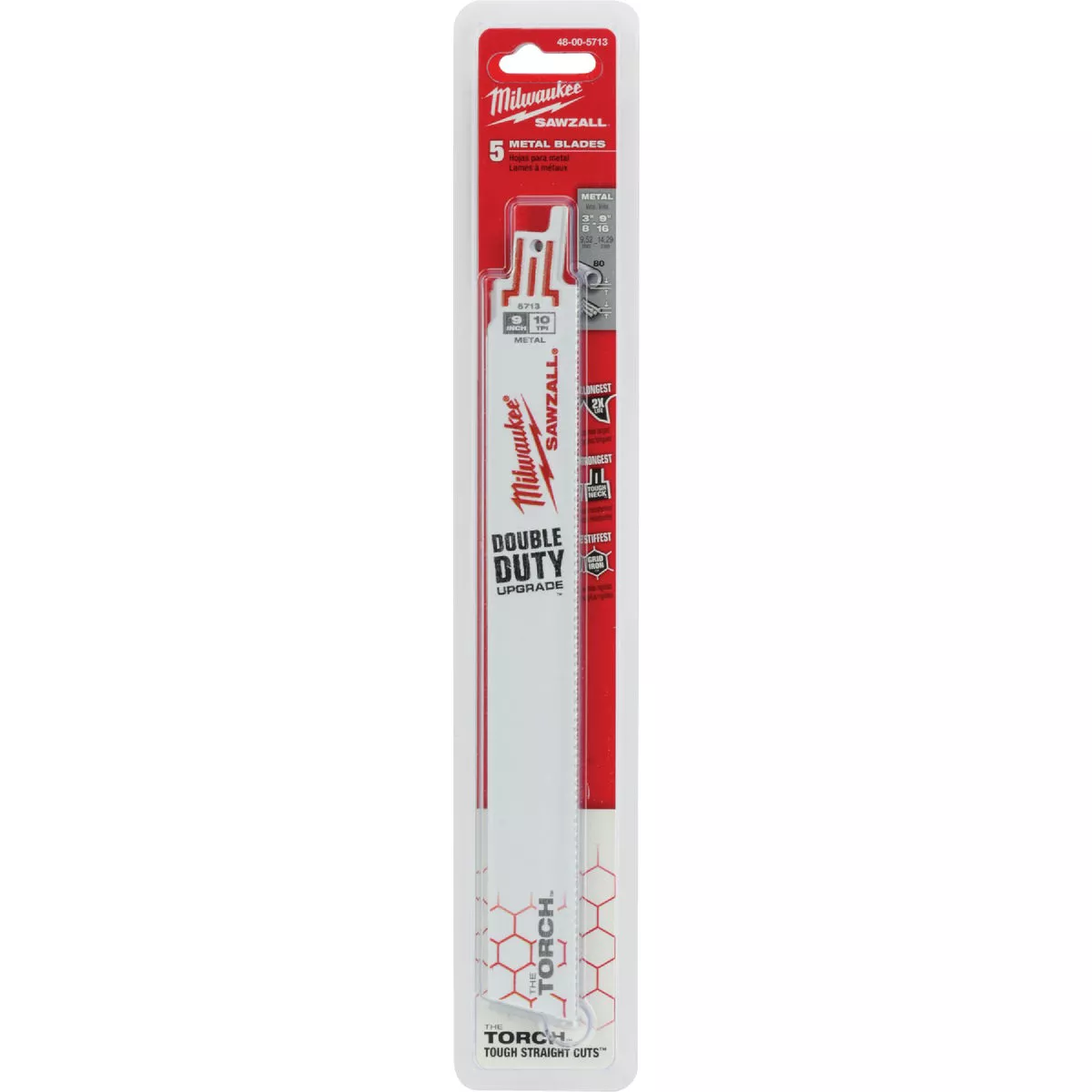 Milwaukee SAWZALL The TORCH 9 In. 10 TPI Metal Demolition Reciprocating Saw Blade (5-Pack)