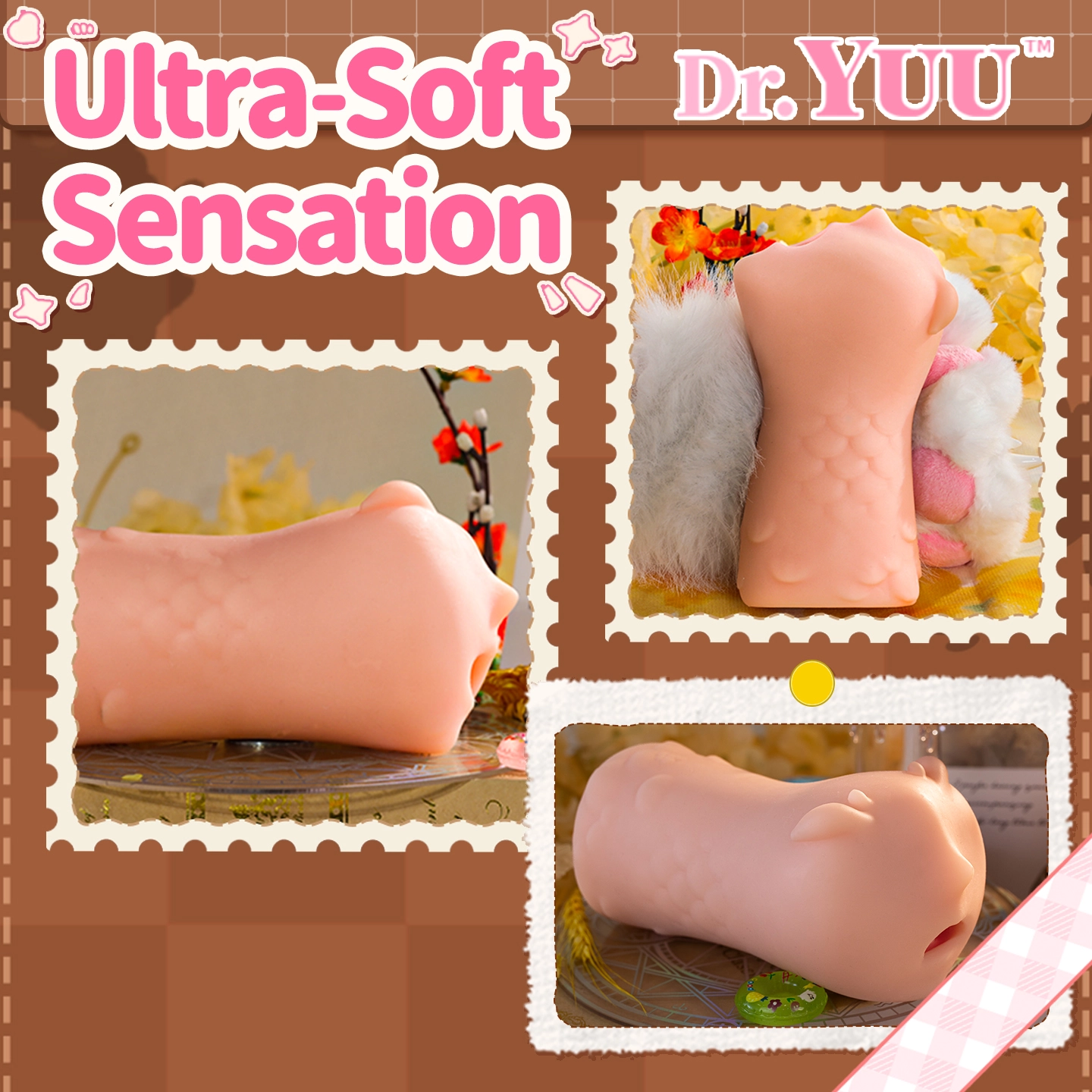 Detailed look at the soft dragon horns on the Dr.YUU hentai masturbator and oral sex toy.