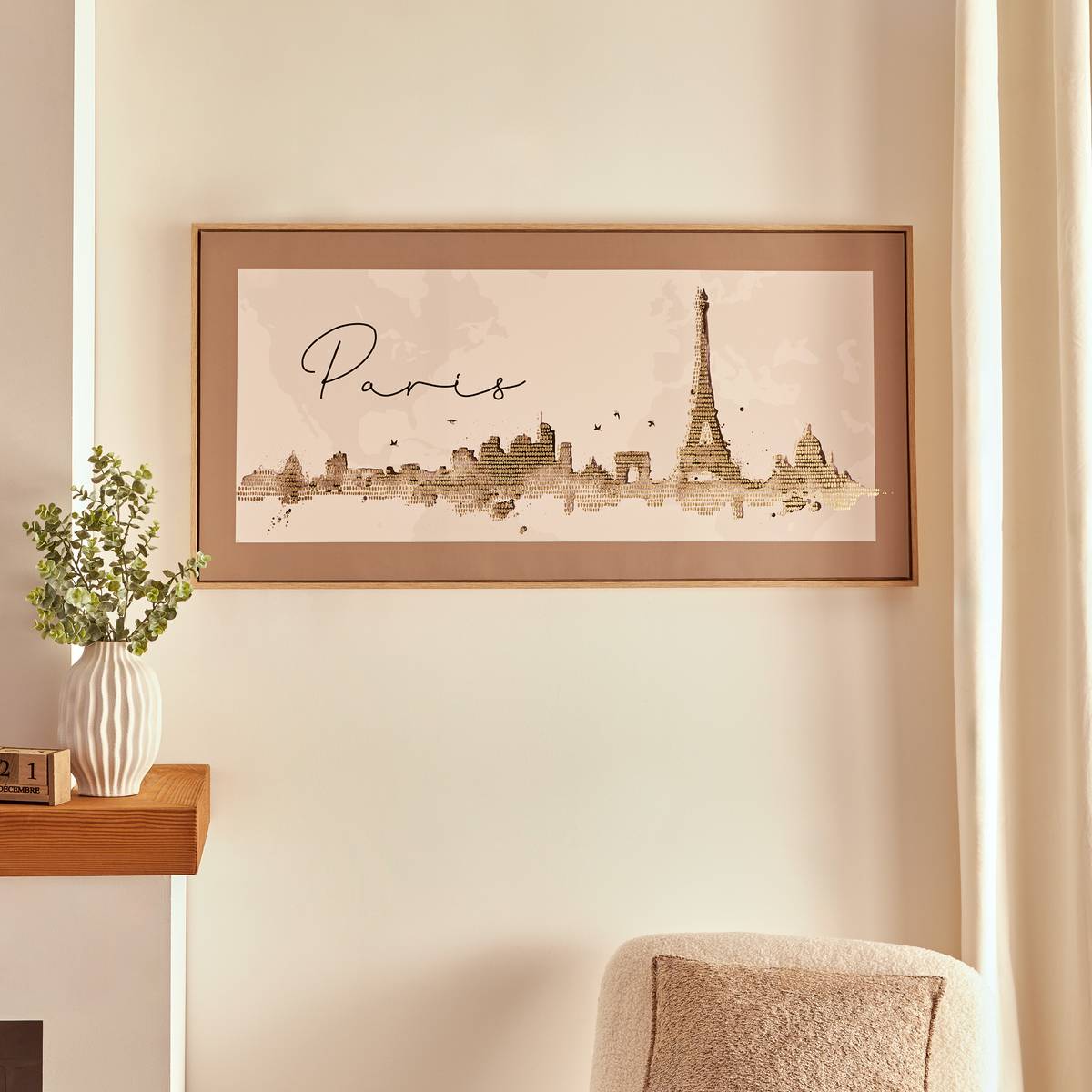 Framed Printed Canvas "Marlow" Black & White, 116x58 cm