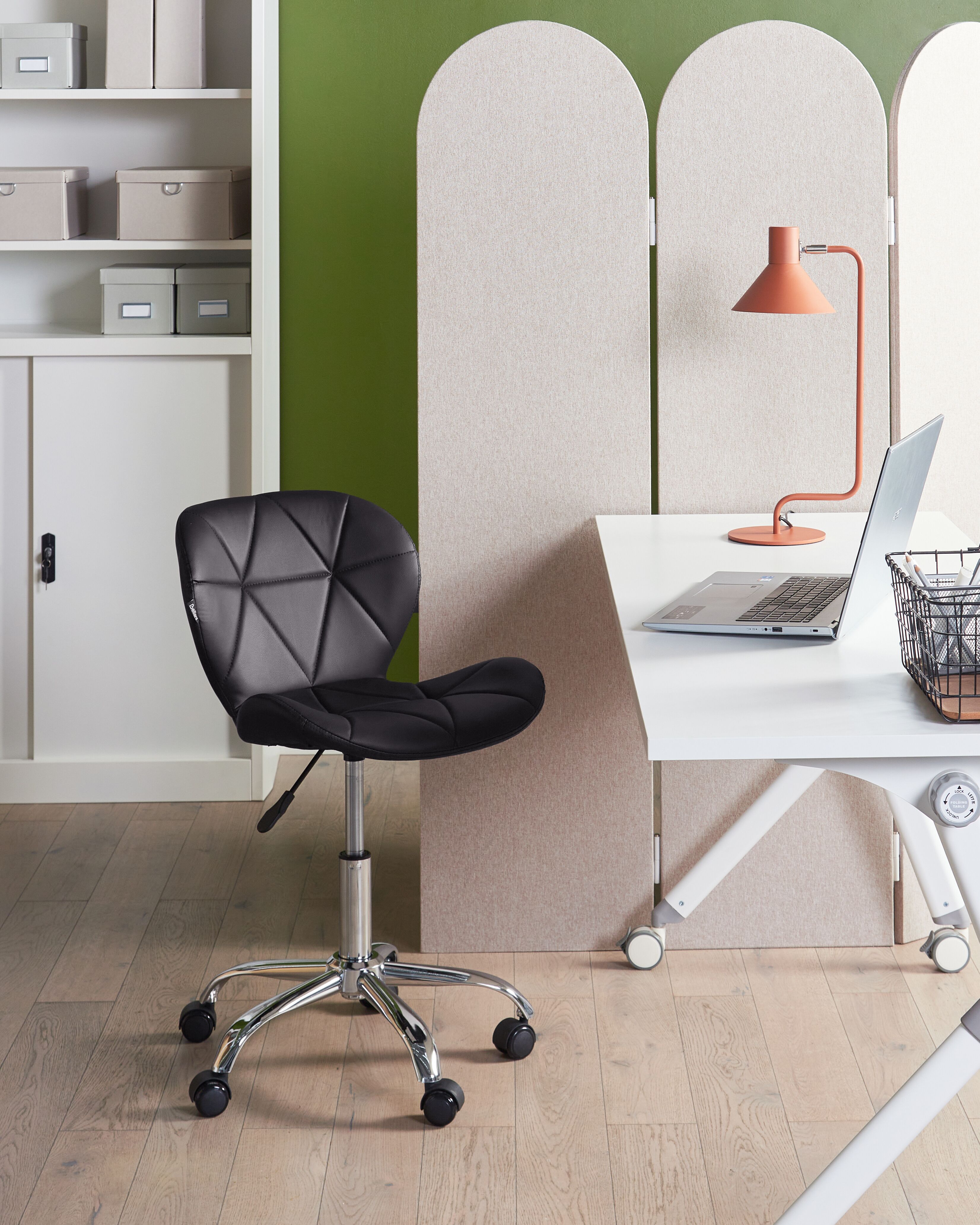 Desk Chair VALETTA Faux Leather Black