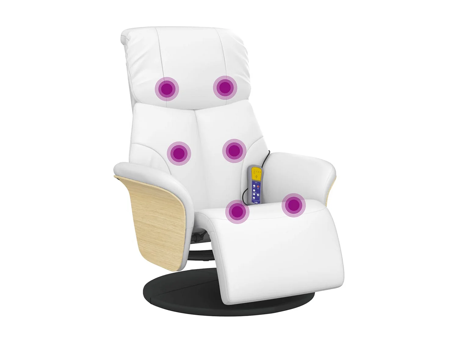 Fauteuil inclinable-Fauteuil salon de massage repose-pieds blanc similicuir SHL5458