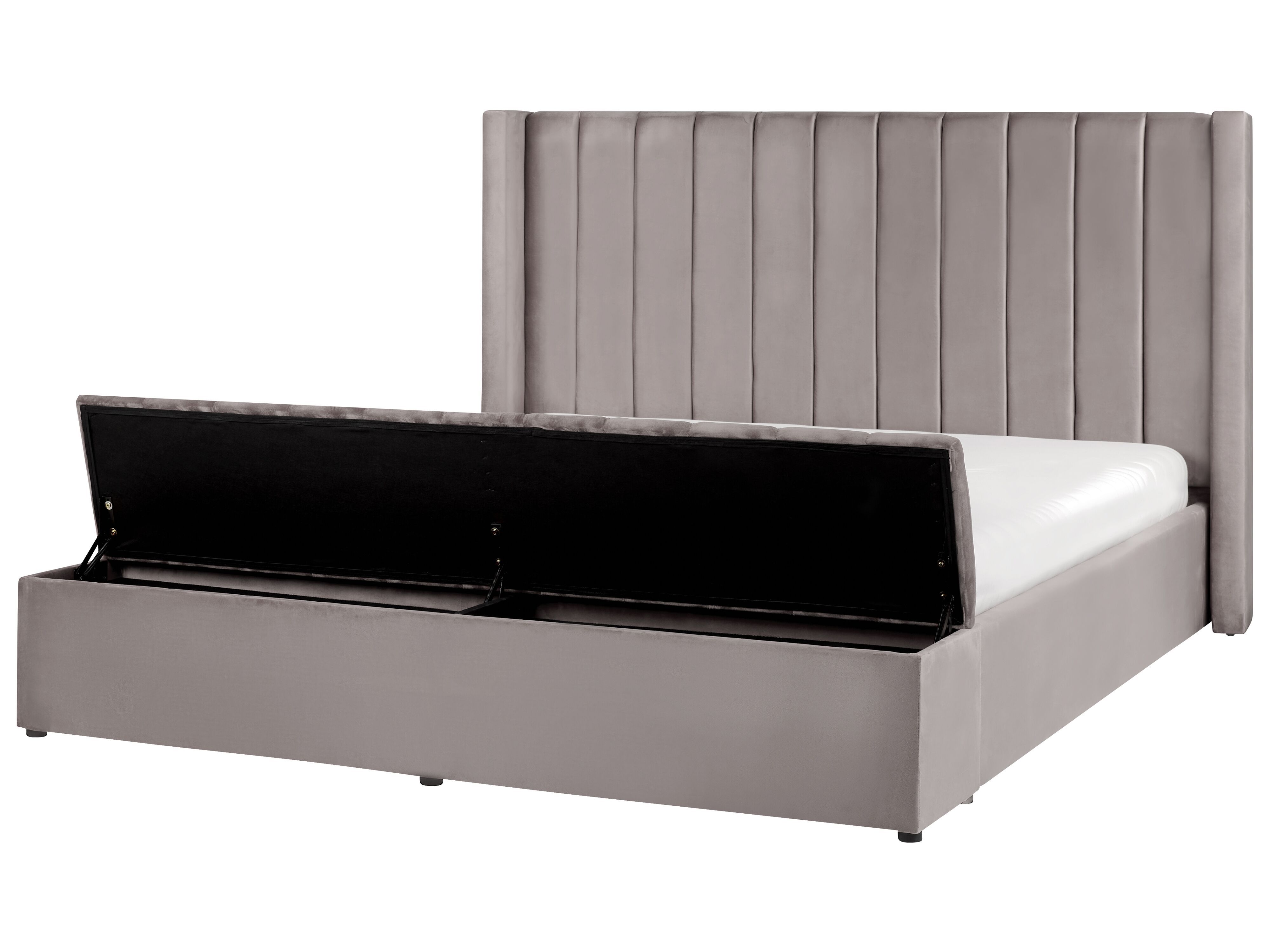 Bed with Storage Bench Velvet NOYERS 180 x 200 cm (EU Super King) Grey