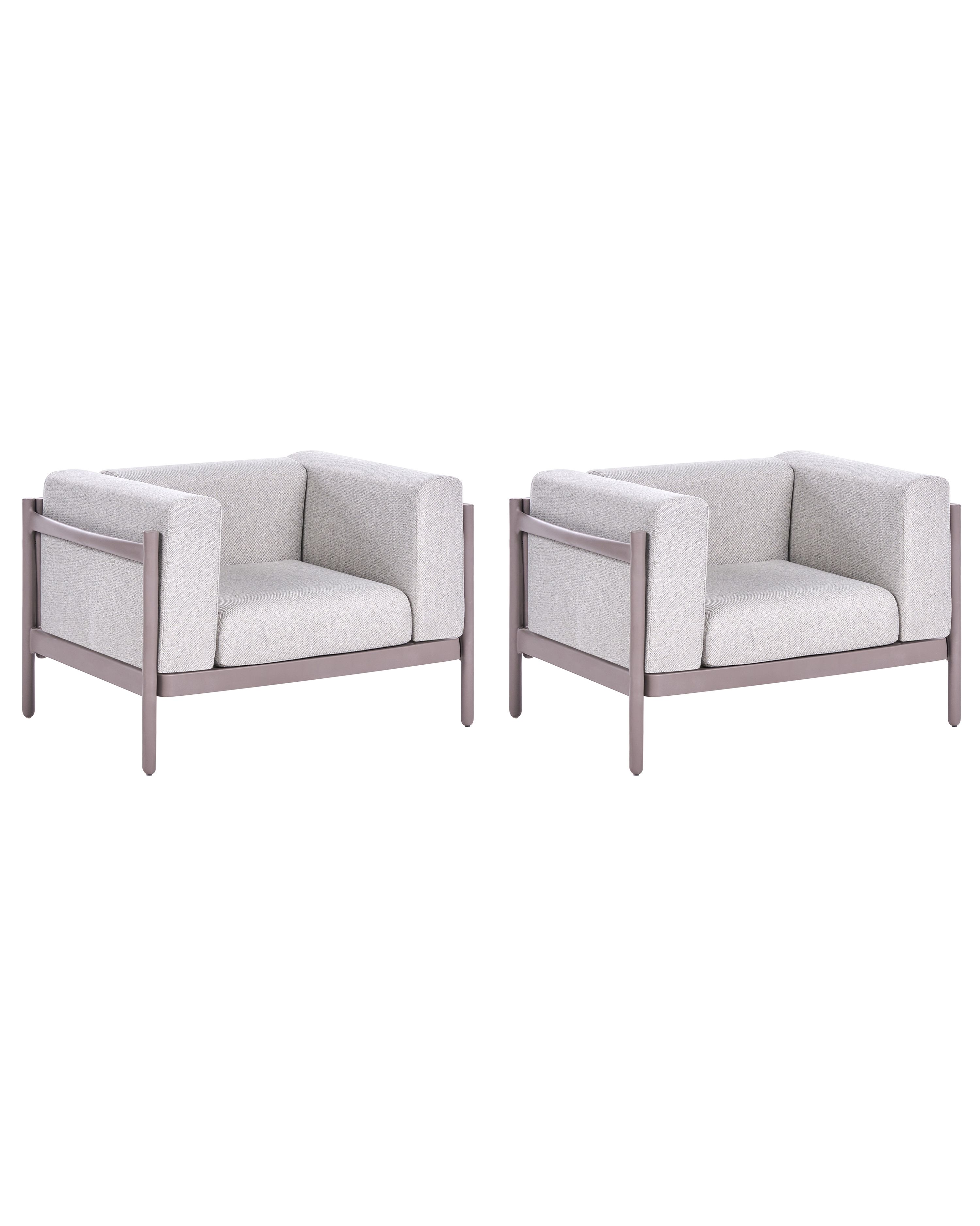 Set of 2 Garden Armchairs FERRETTI Taupe