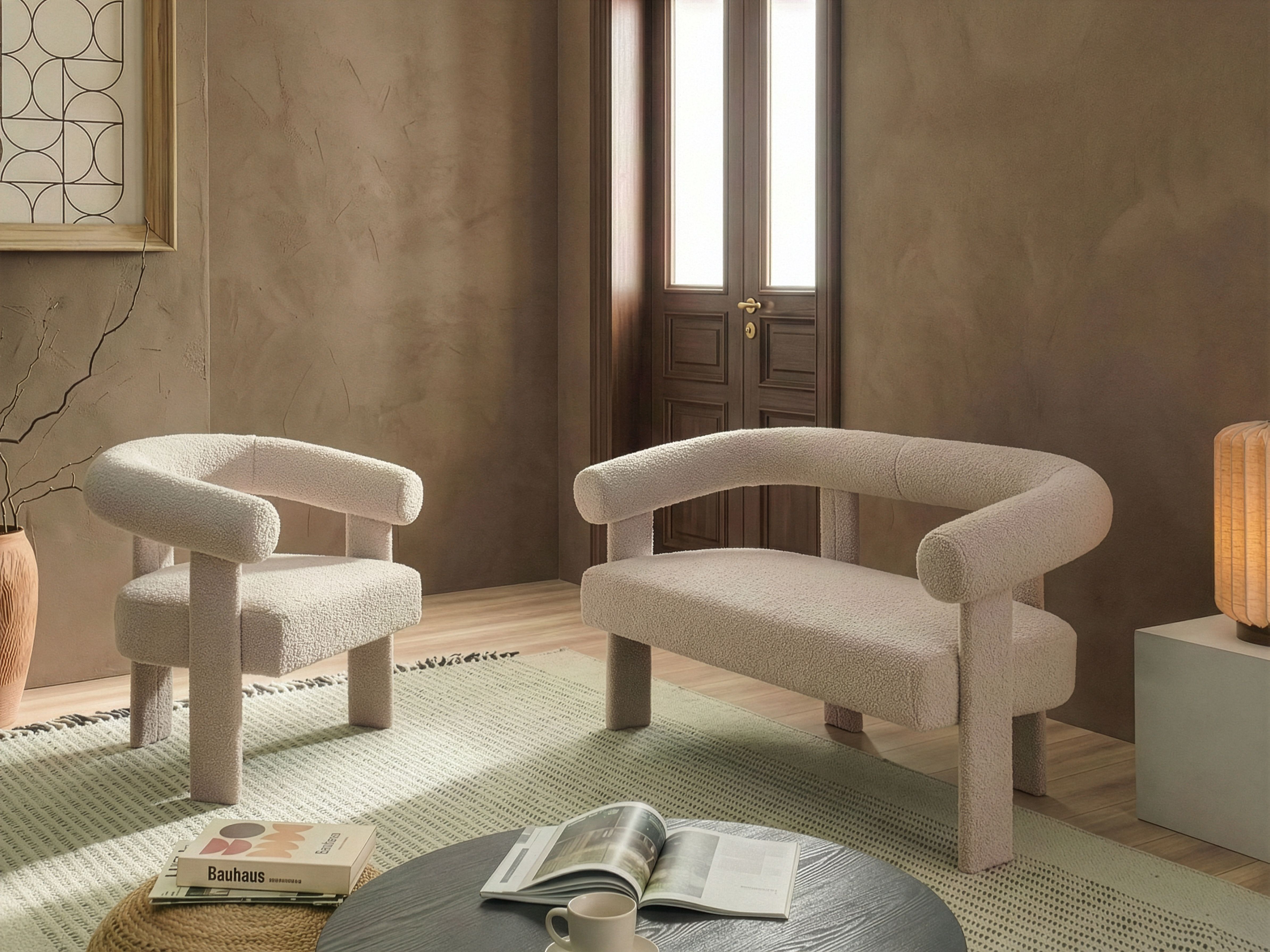 Living Room Set ILBRO Boucle Light Beige