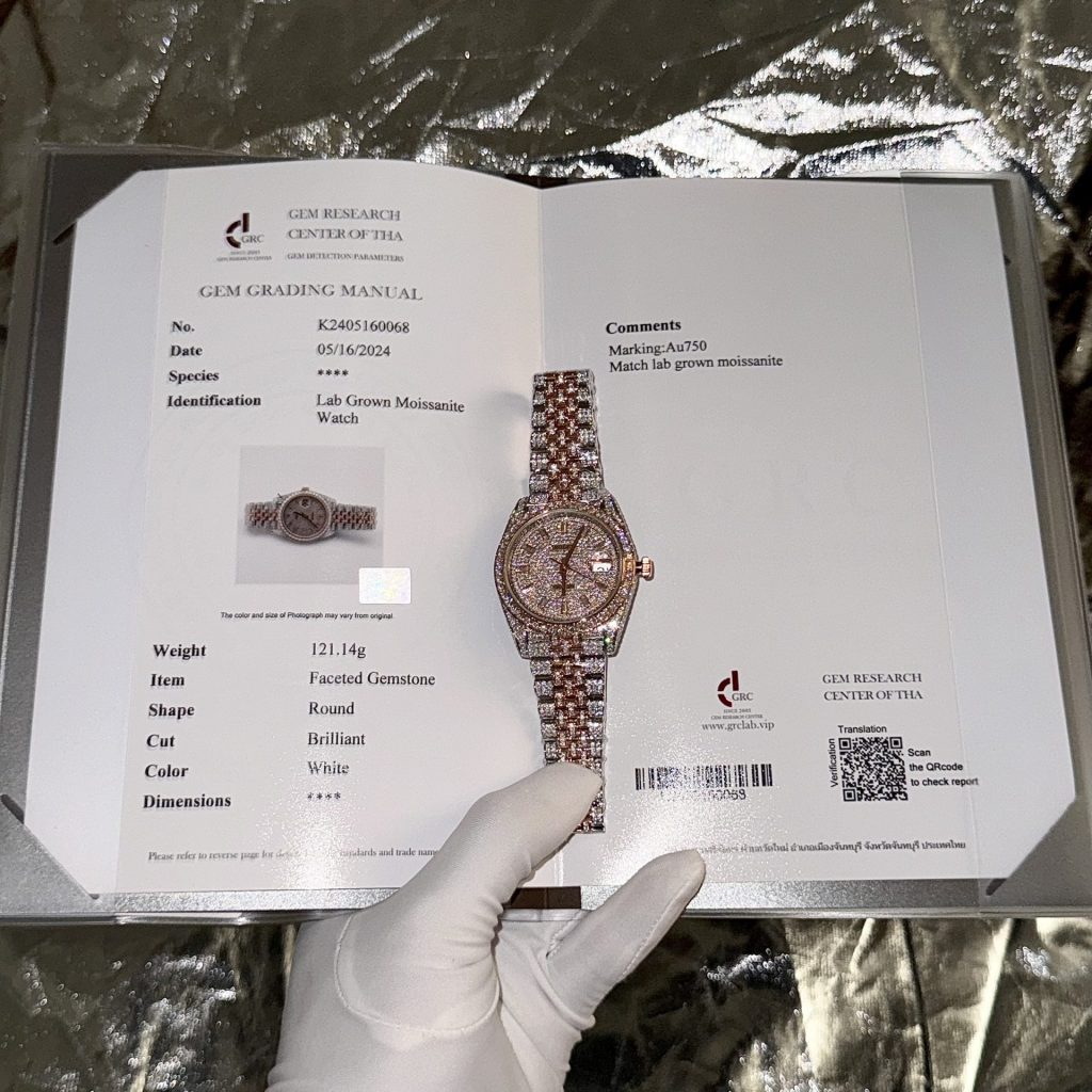 Rolex Replica 1:1 Watch DateJust With Full Diamond Moissanite Hong Kong 41mm - Top club