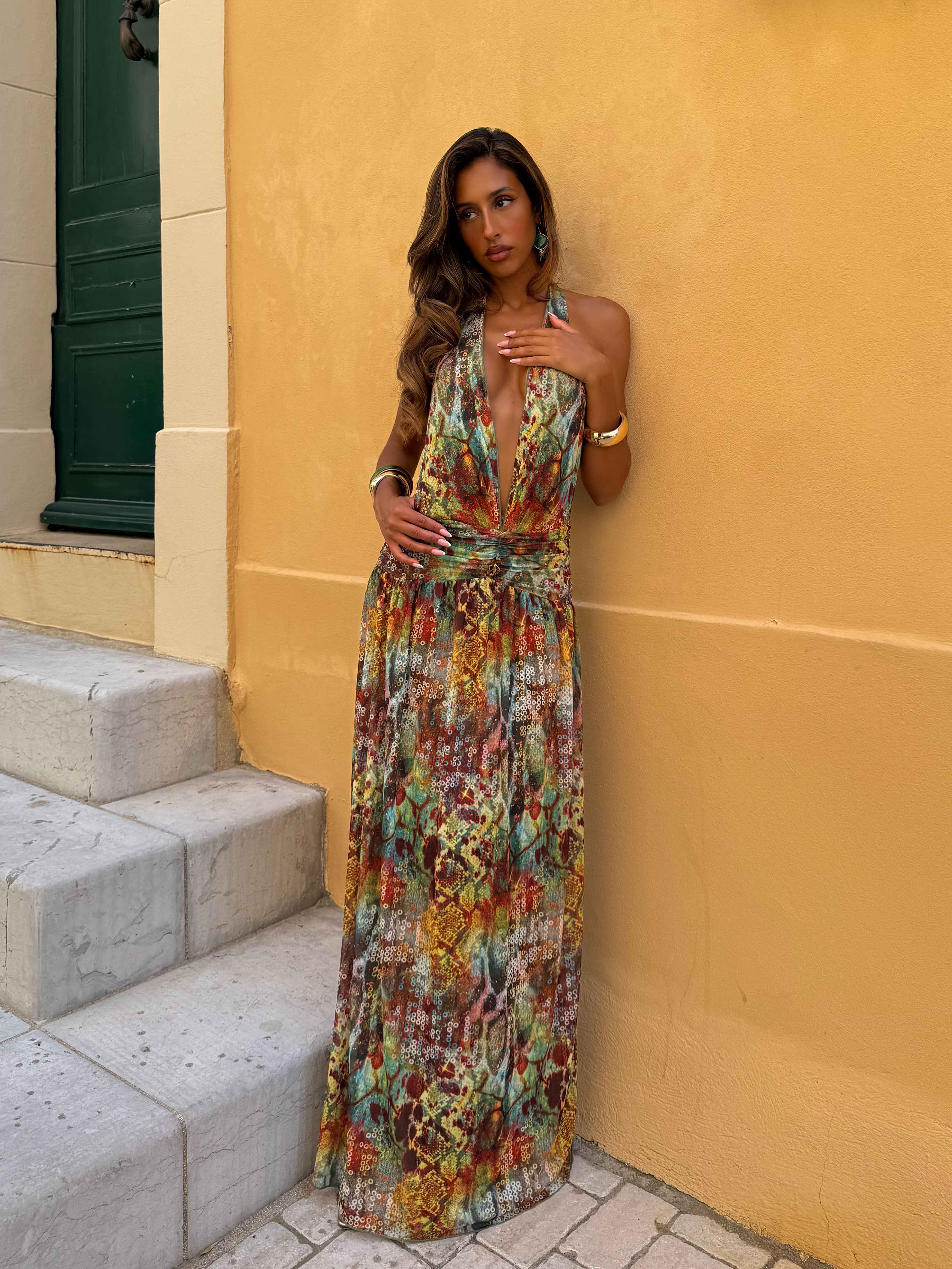 MIRARI MAXI DRESS VIPER