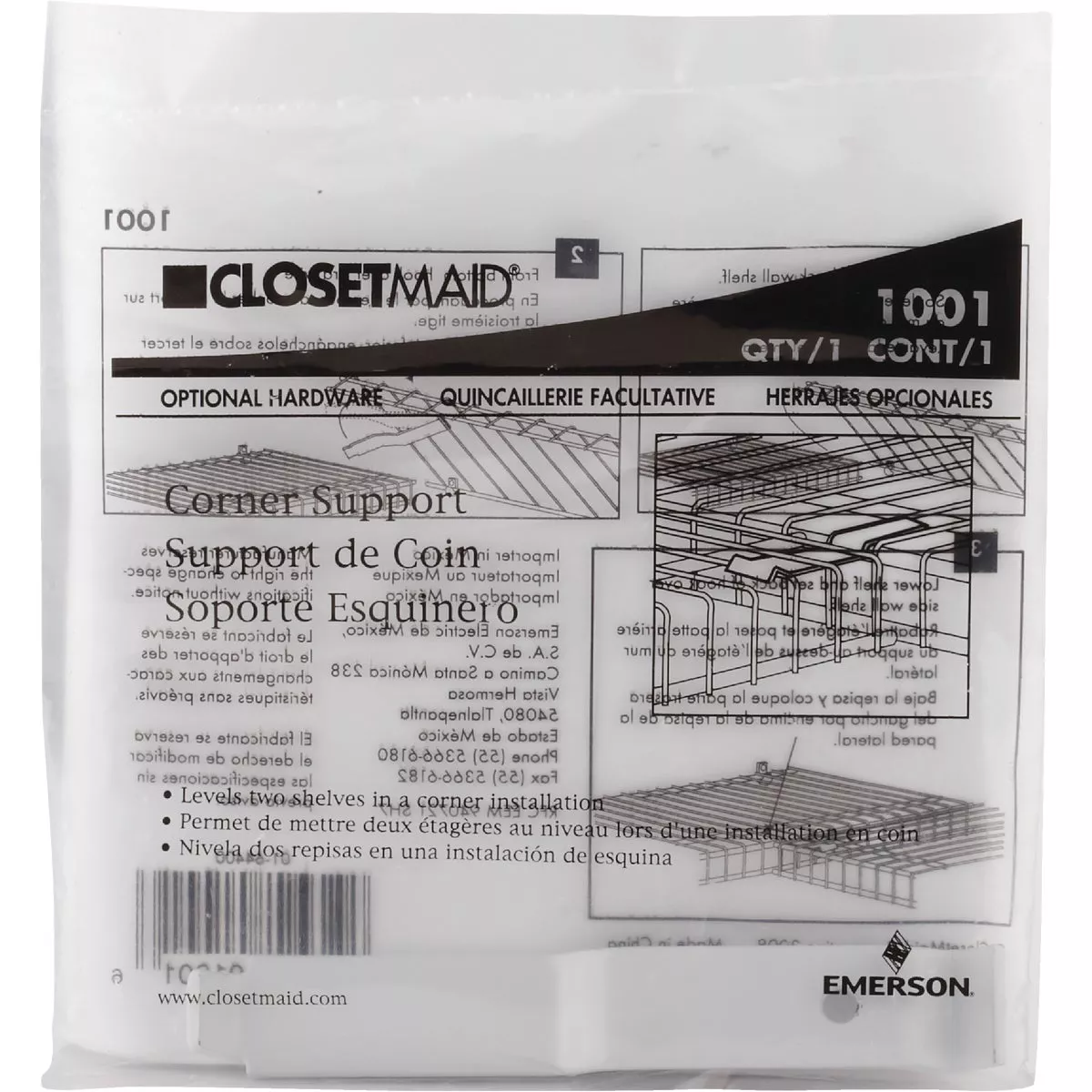 Closetmaid Shelving Corner Bracket