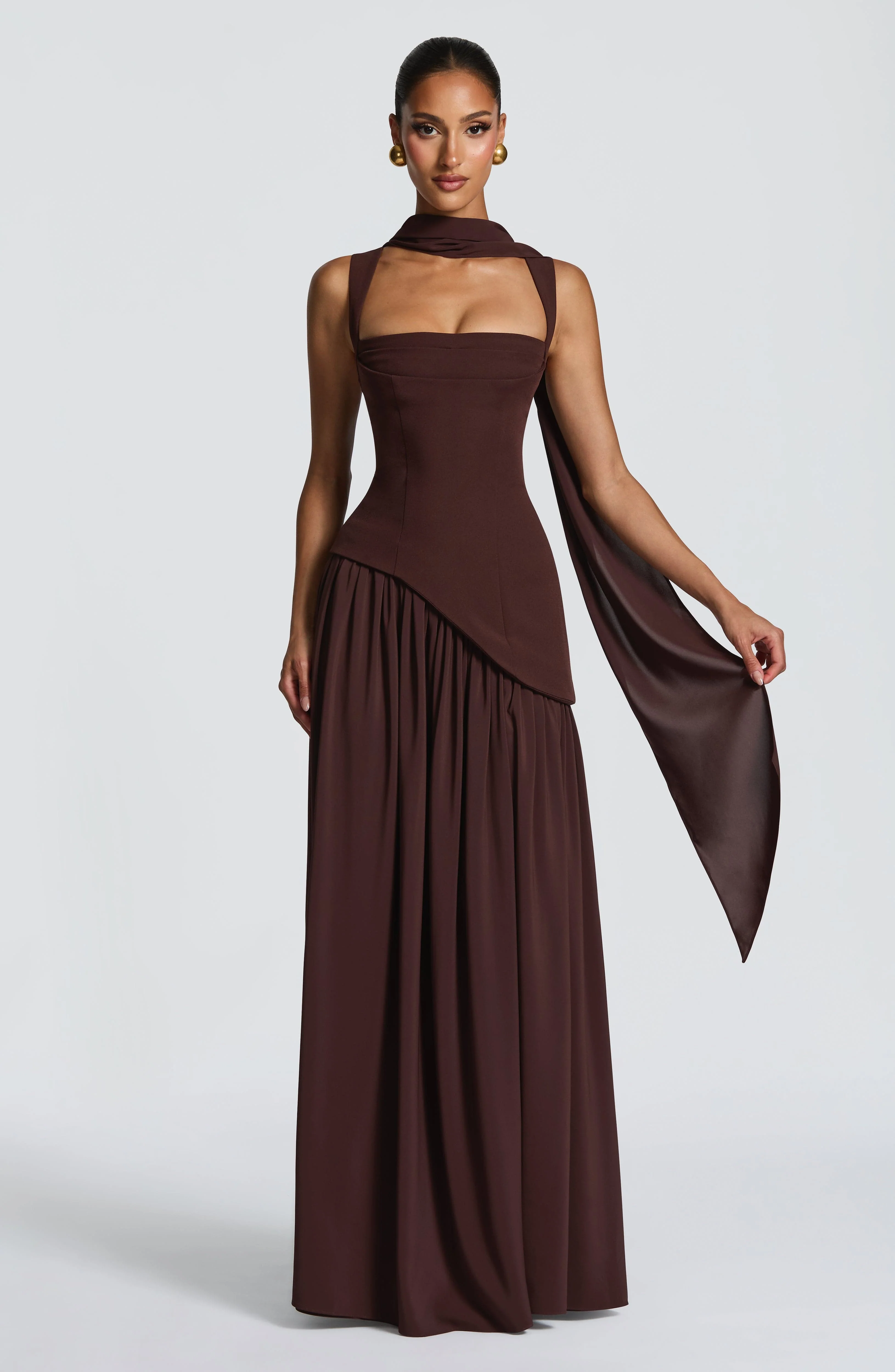 Tullulah Maxi Dress - Plum Brown