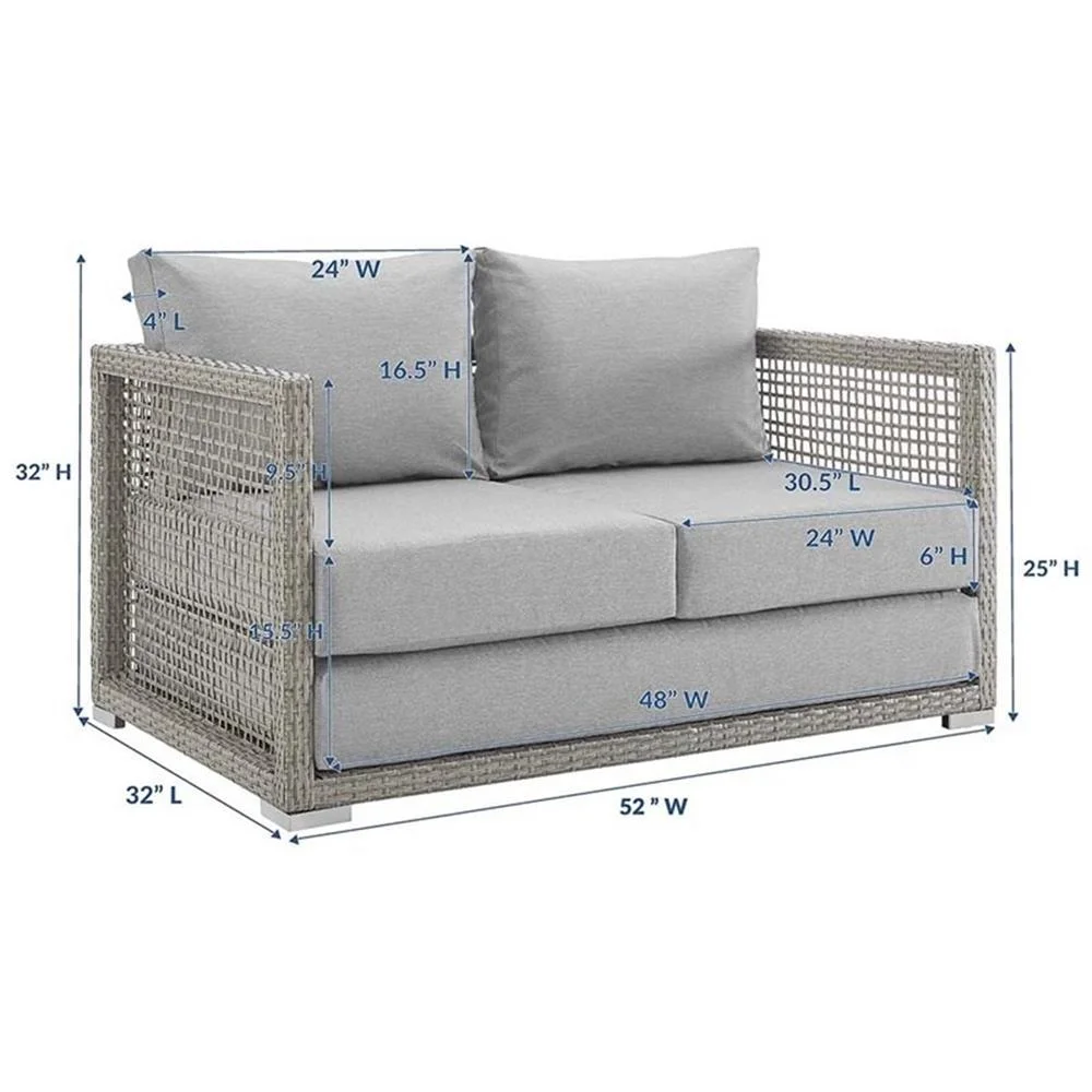 Afuera Living Wicker Patio Loveseat in Gray - Image 8