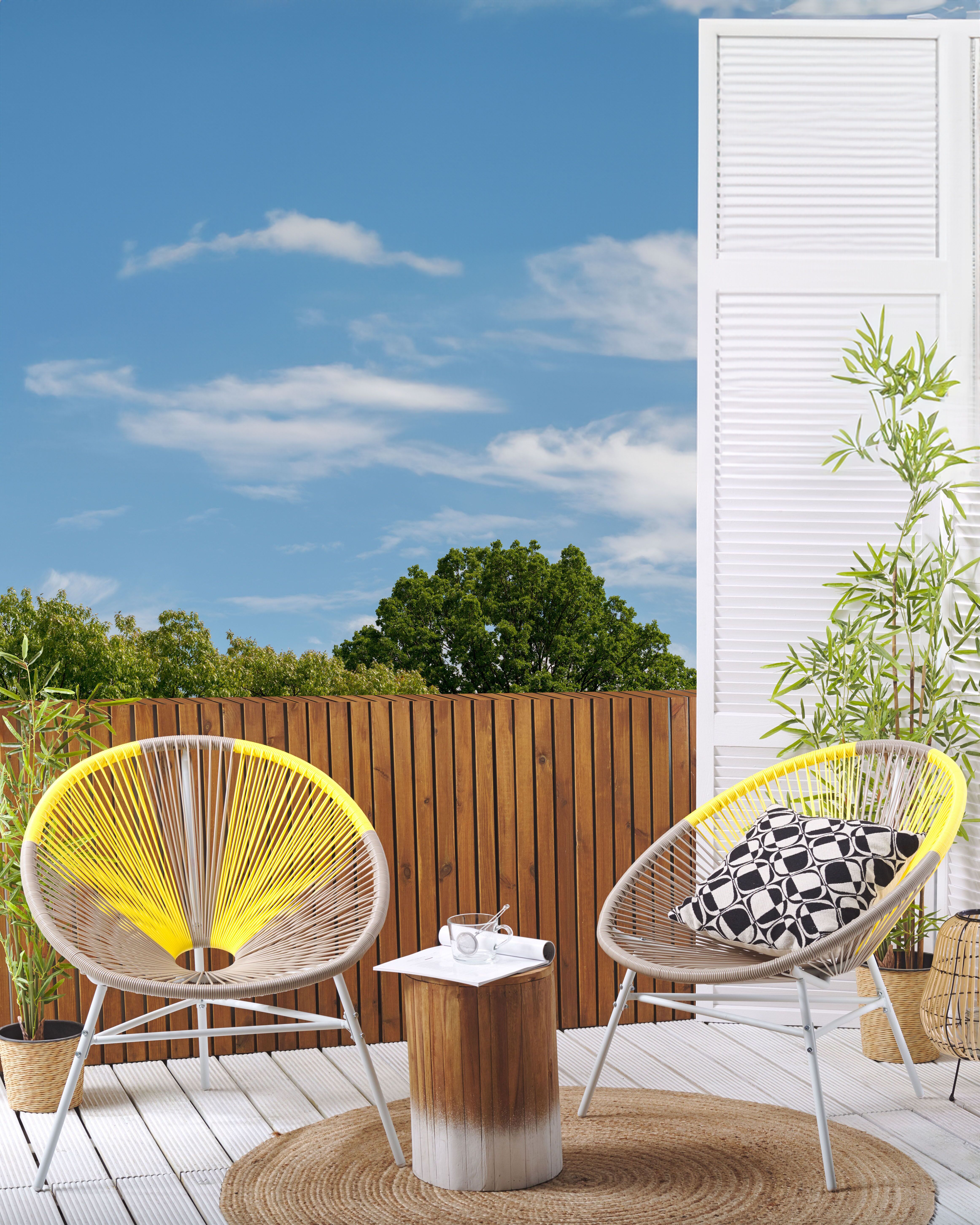 Set of 2 Garden Chairs ACAPULCO PE Rattan Taupe