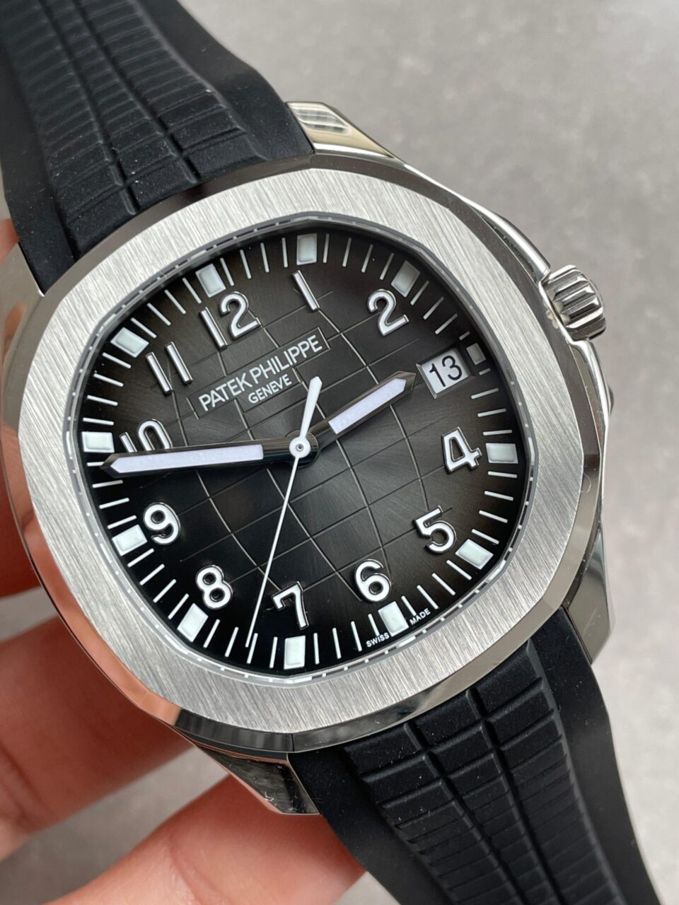 Replica PATEK PHILIPPE Aquanaut 5167 SS 3KF Best Edition Gray Dial on Black Rubber Strap A324 Super Clone V2 - Top club