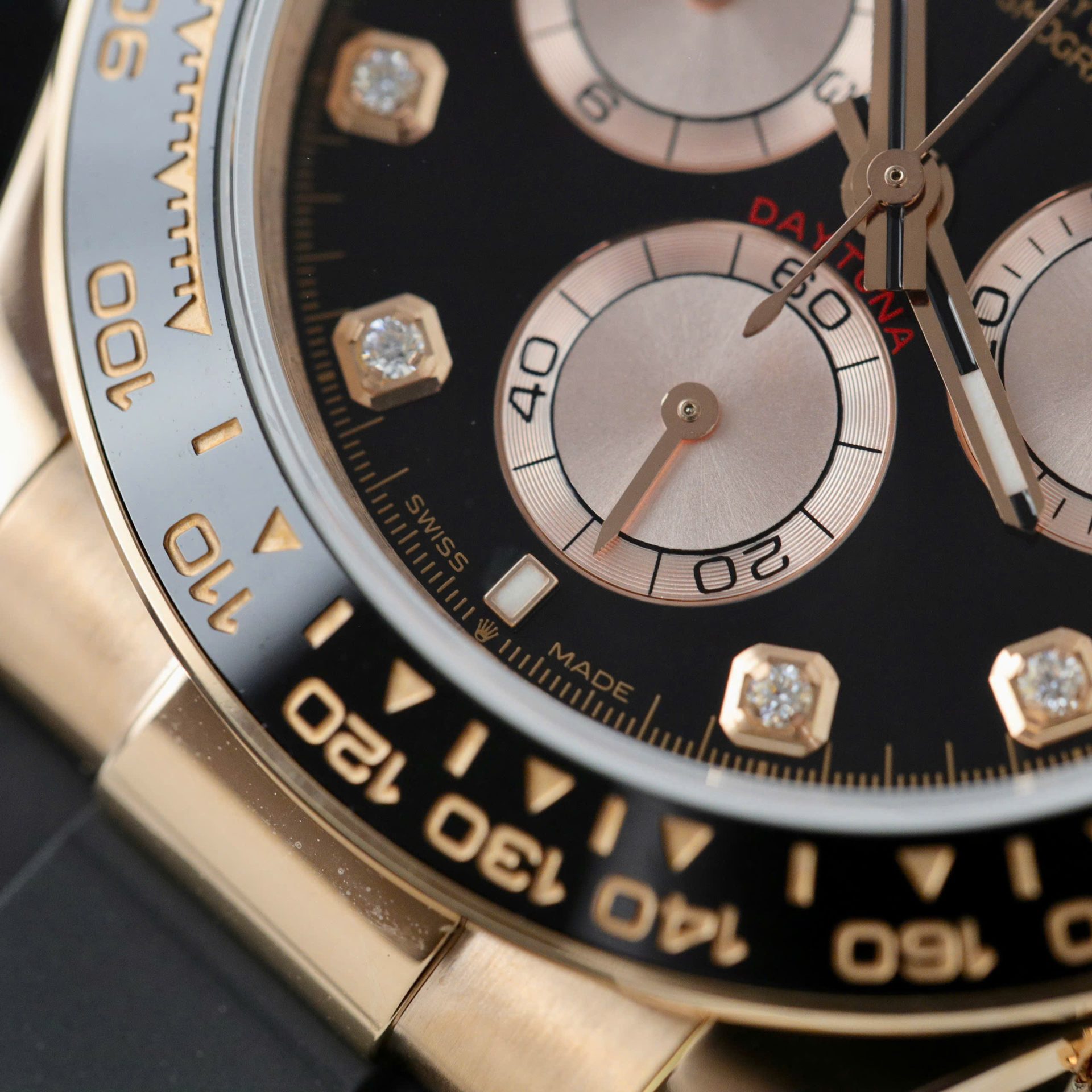 Rolex Daytona 126515 Dial Black Replica Watch Weight 163Gram Custom Gold Wrapped 40mm - Elite Watch Atelier