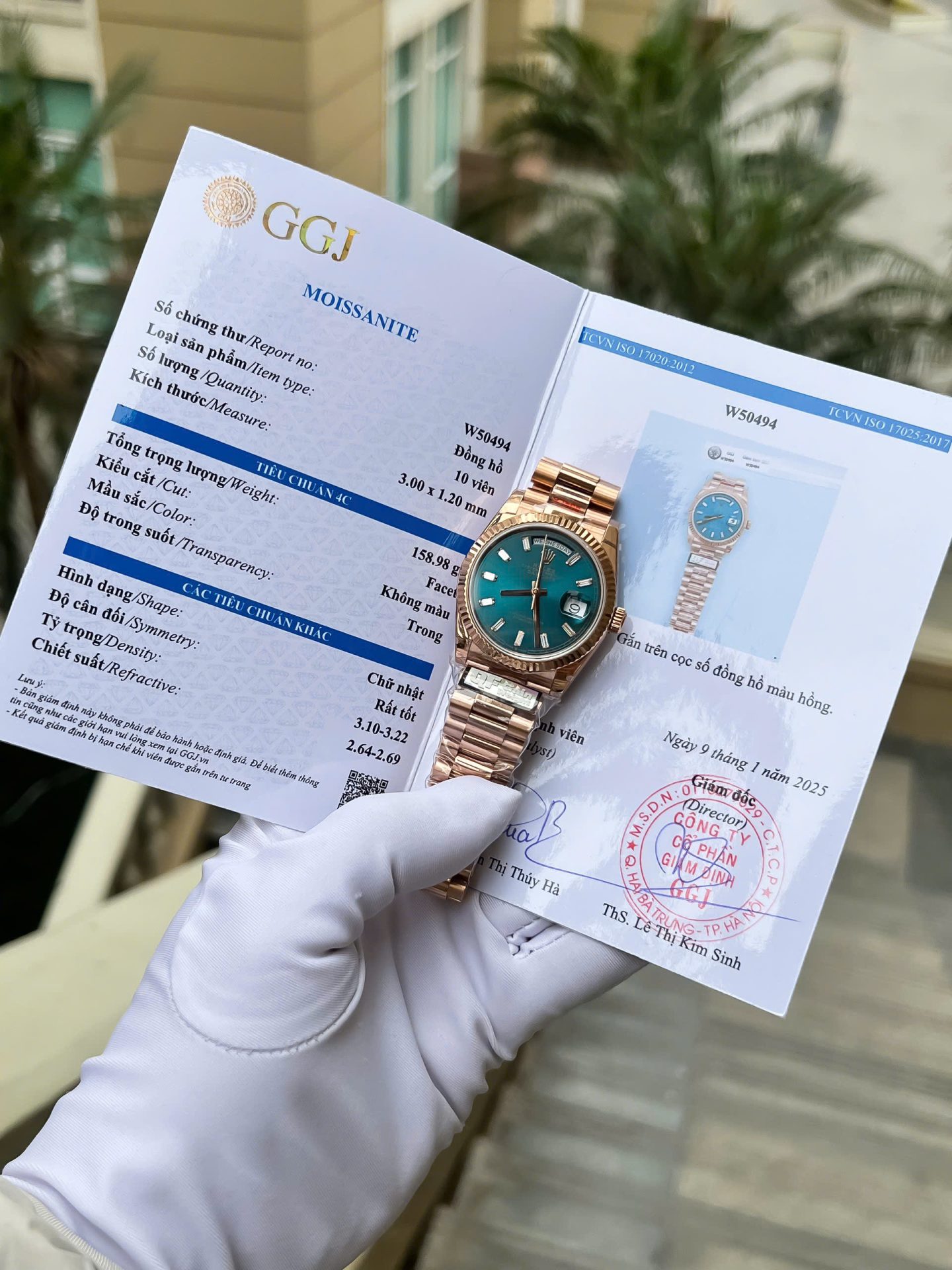 Rolex Day-Date 128235 Replica Watch Dial Diamonds Moissanite Weight 158gram QF 36mm - Elite Watch Atelier