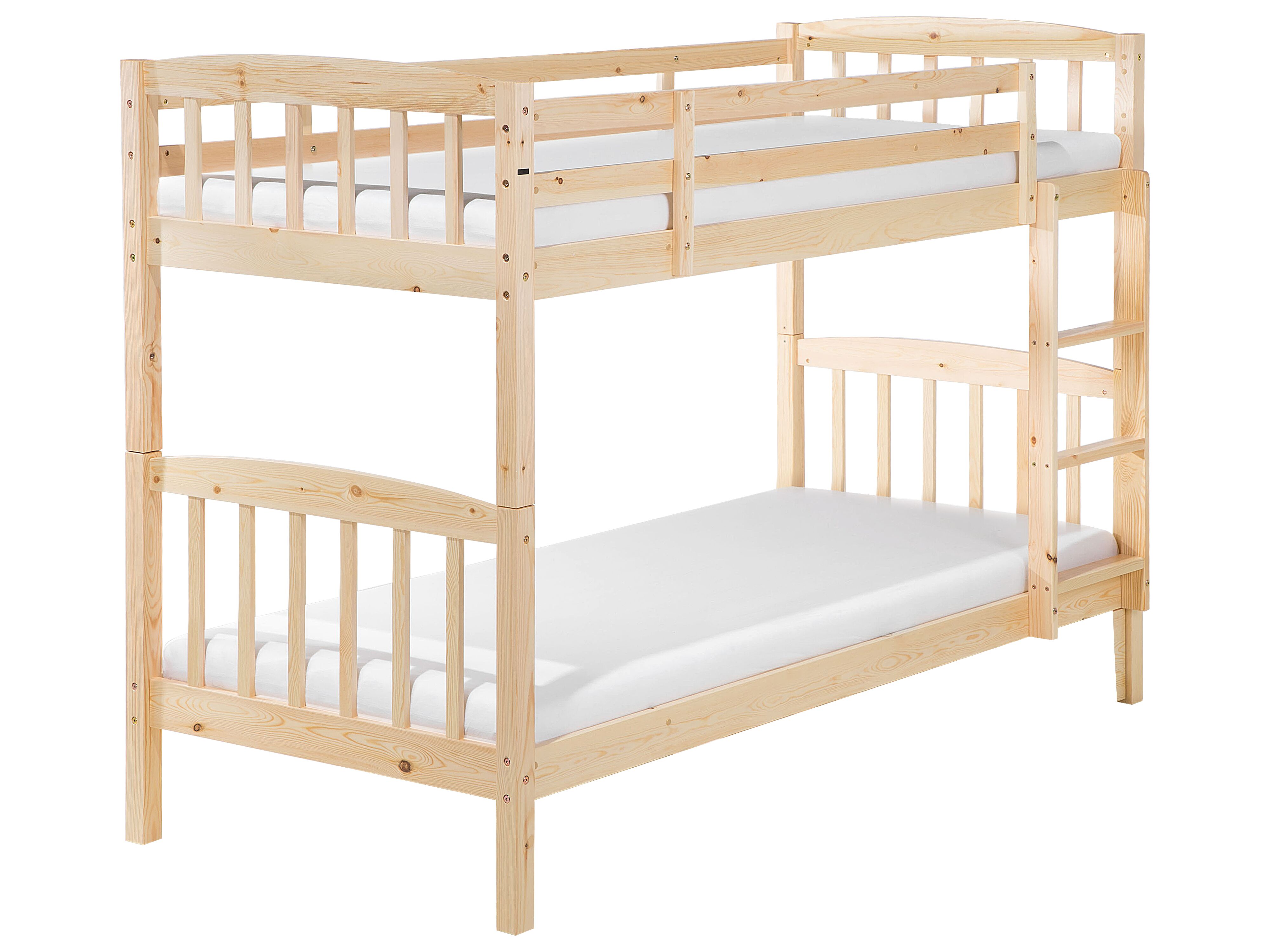 Bunk Bed Pine Wood REVIN 90 x 200 cm (EU Single) Light Brown
