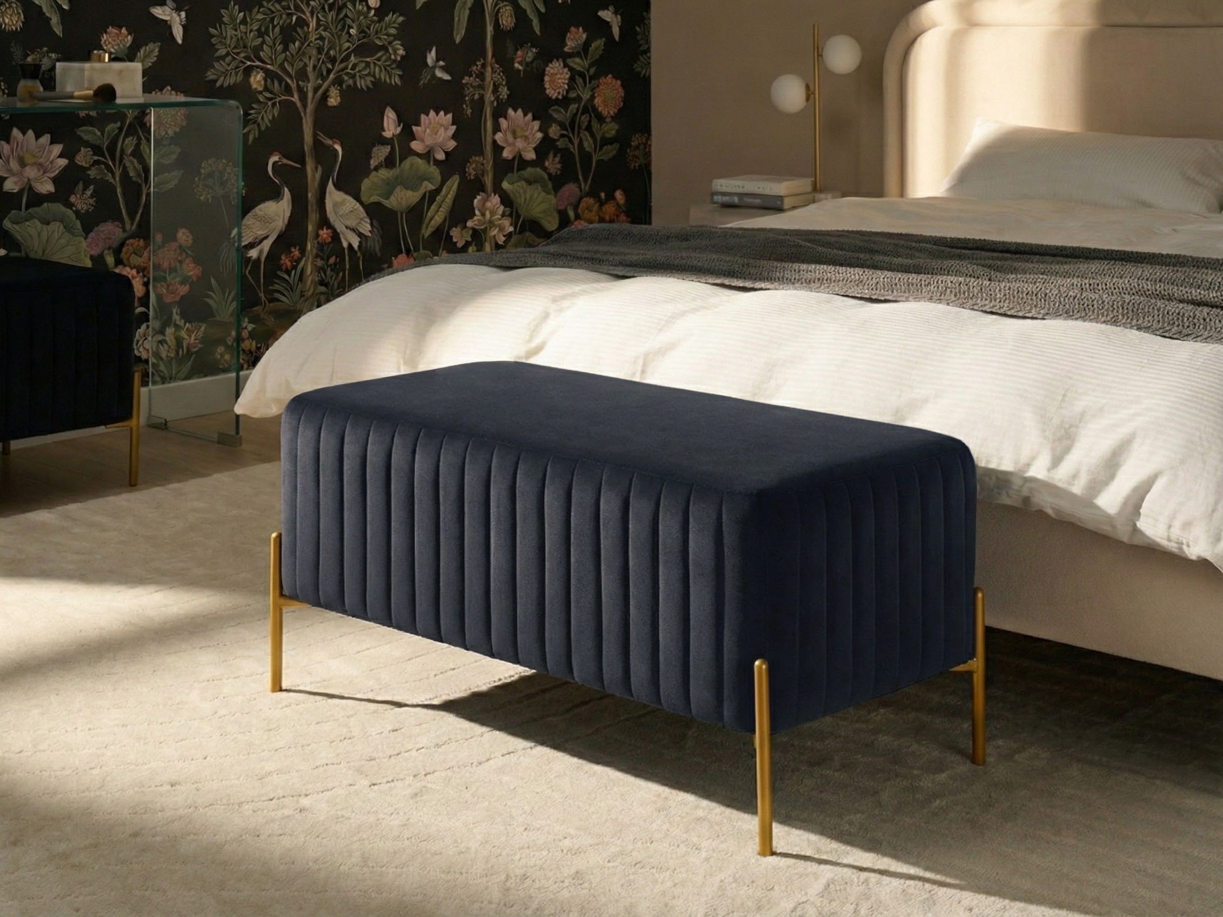 Upholstered Bench UTAH Velvet Black