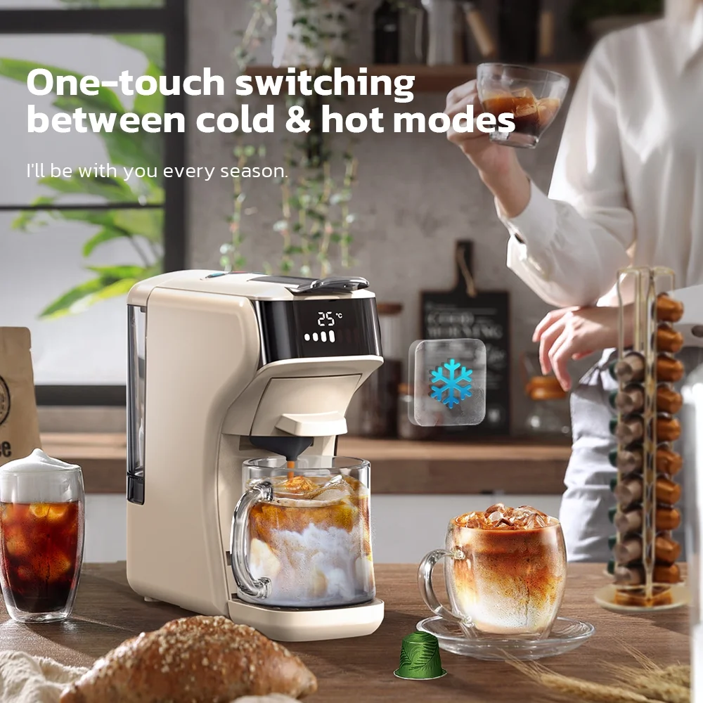 HiBREW 6in1 Pods Coffee Machine Multiple Espresso Cafetera Cappuccino Coffee Maker H1B Beige - Image 8