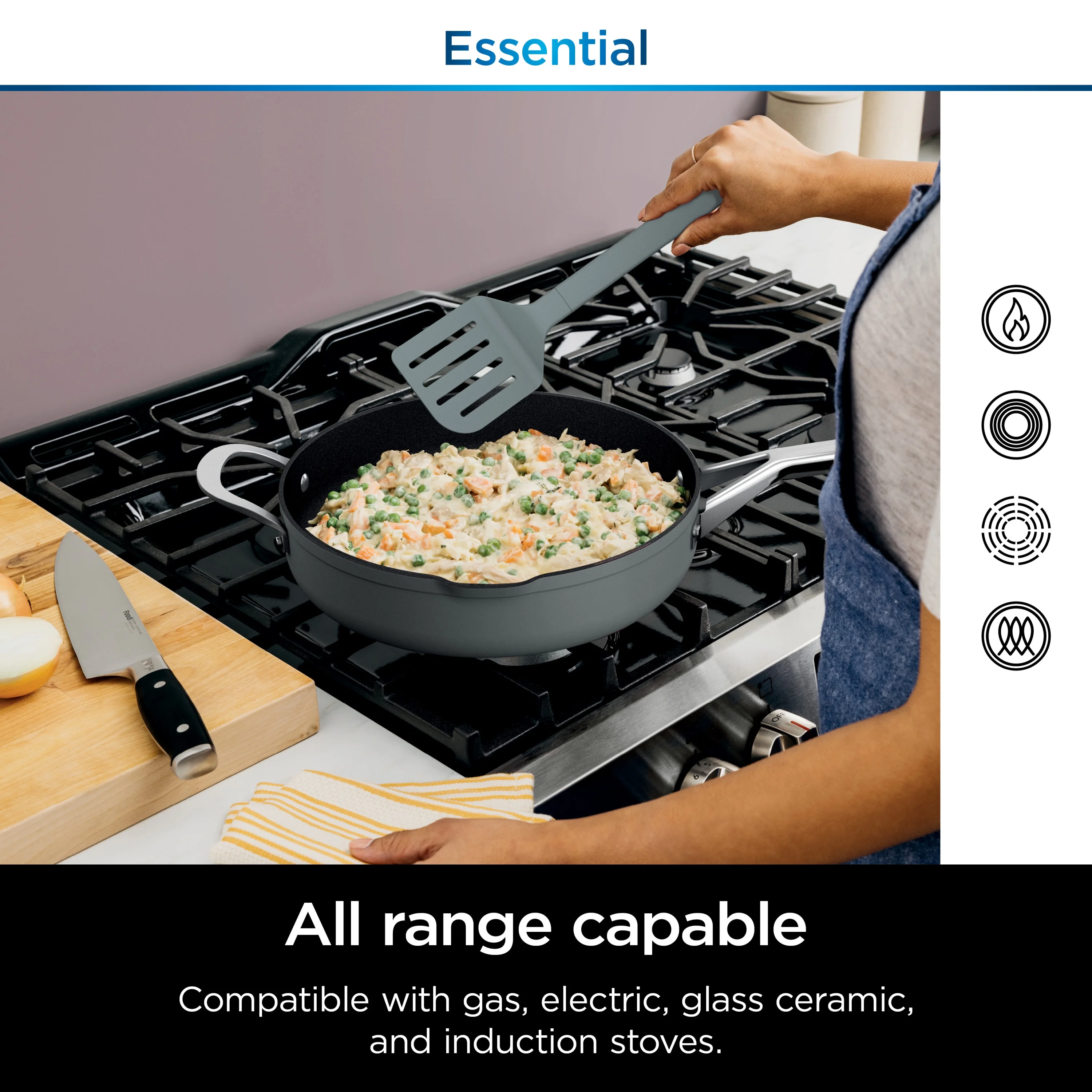 Ninja Foodi Never Stick Possible Pan, Non Stick, Fry Pan, Sea Salt Grey - Image 4