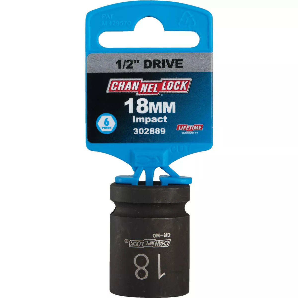 Channellock 1/2 In. Drive 18 mm 6-Point Shallow Metric Impact Socket