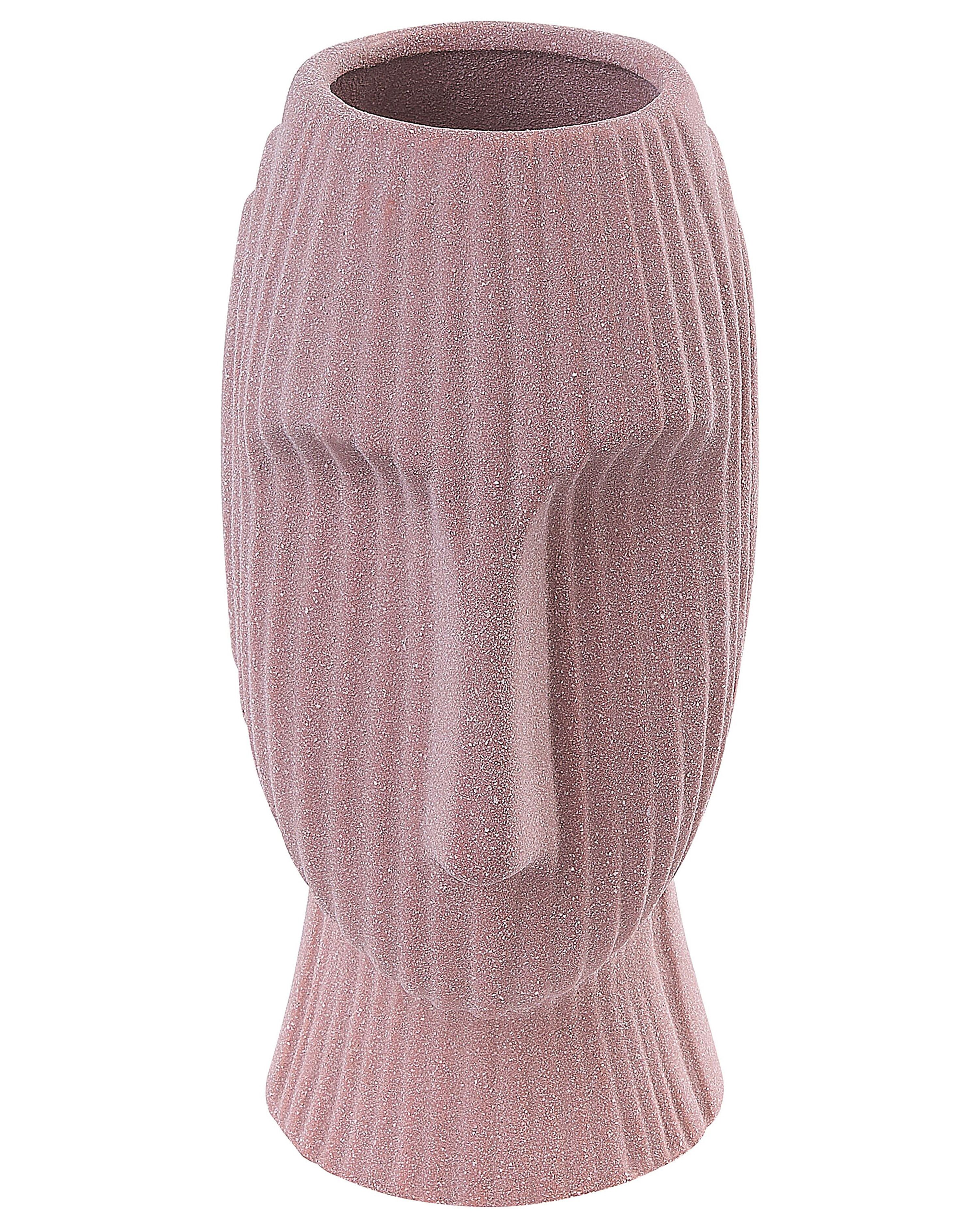 Flower Vase PALLINI Stoneware 24 cm Peach Pink