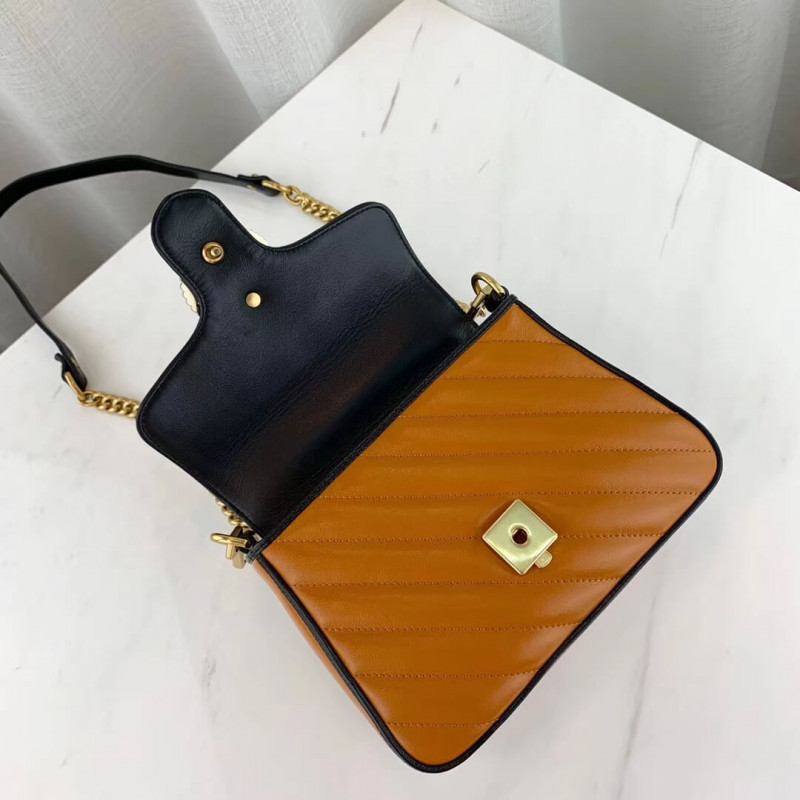 Replica Gucci Gg Marmont Mini Top Handle Bag 583571 Cognac1:1High-quality replica