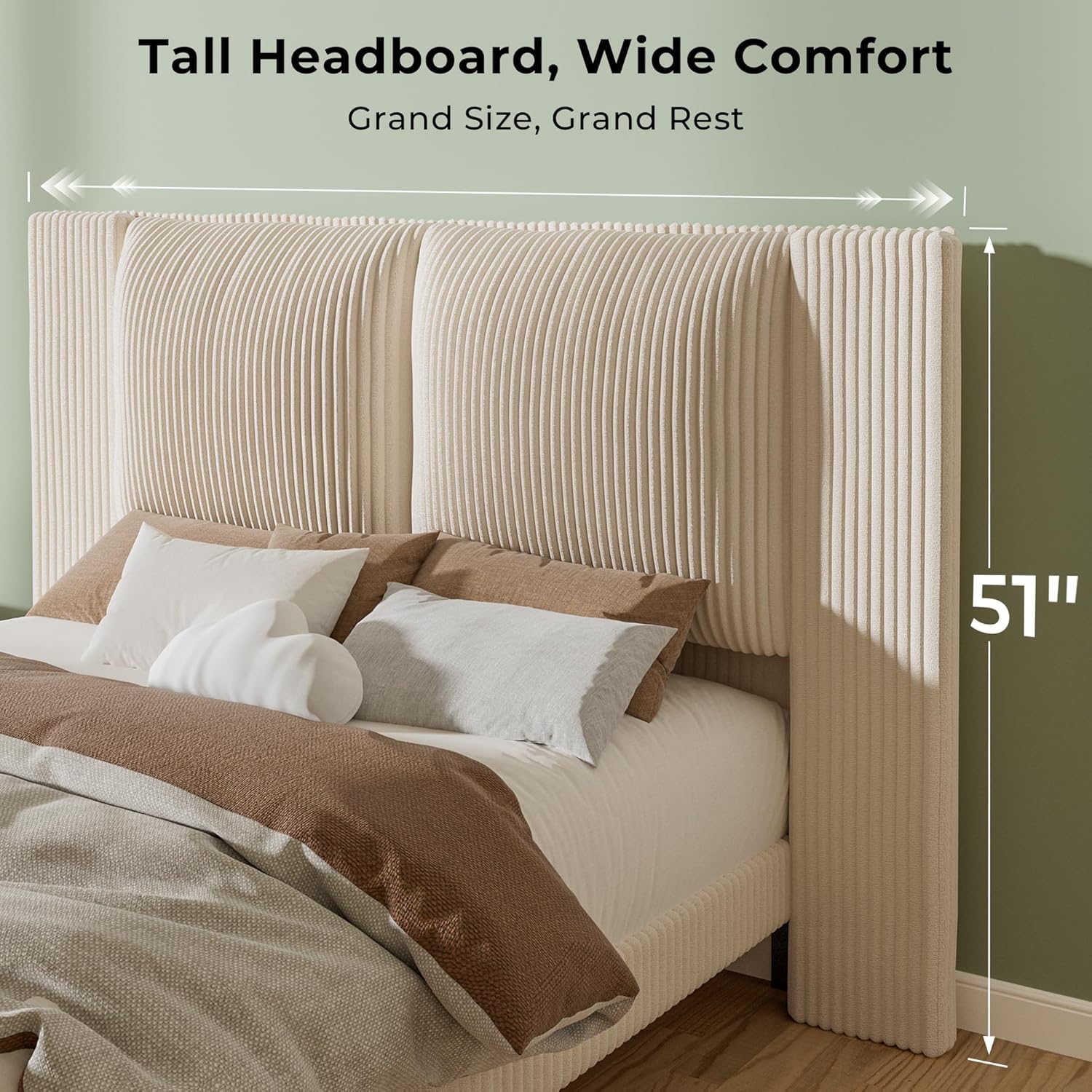Full Upholstered Bed Frame with 51