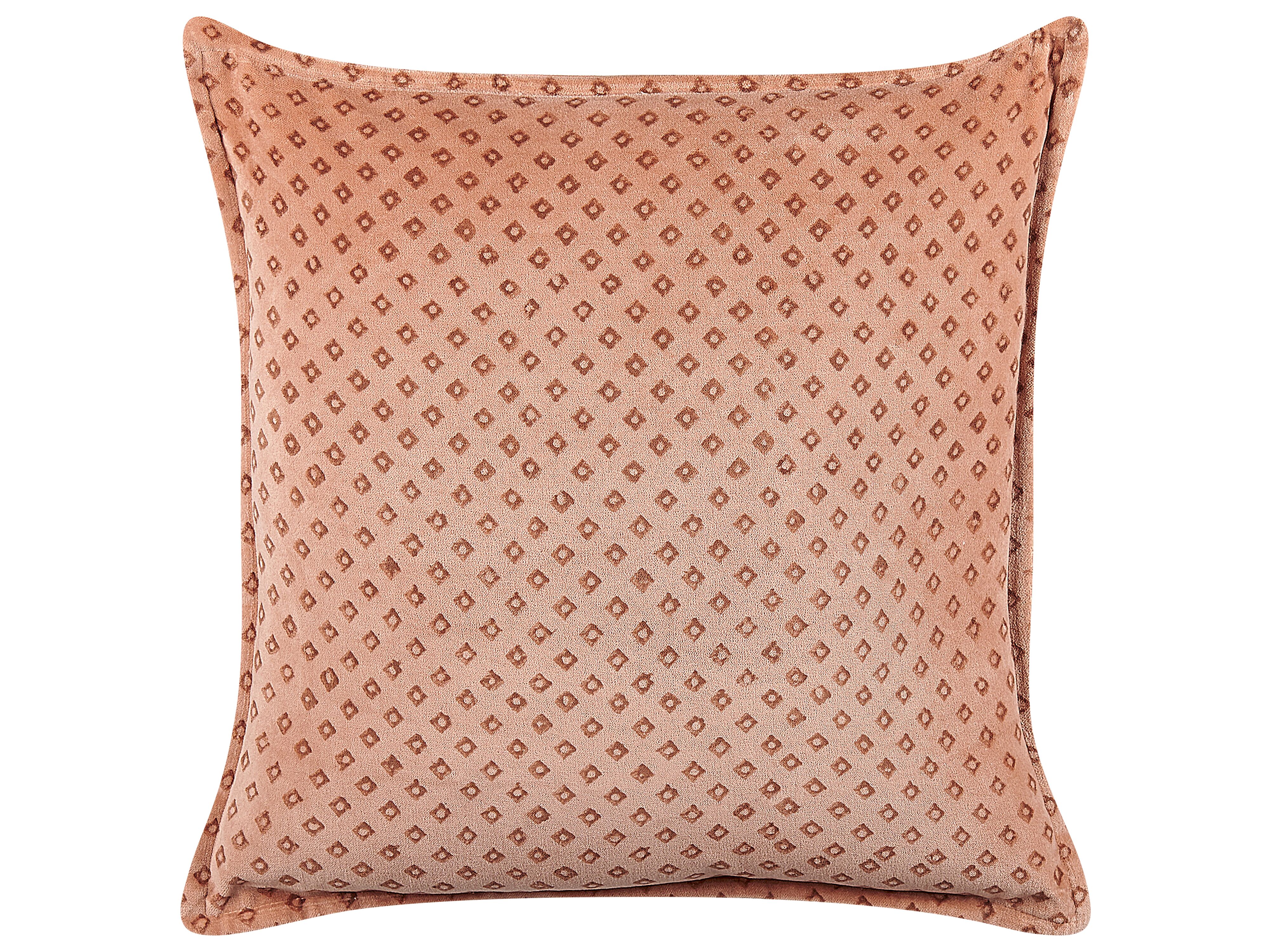 Throw Cushion RHODOCOMA Velvet 45 x 45 cm Pink Geometric Pattern