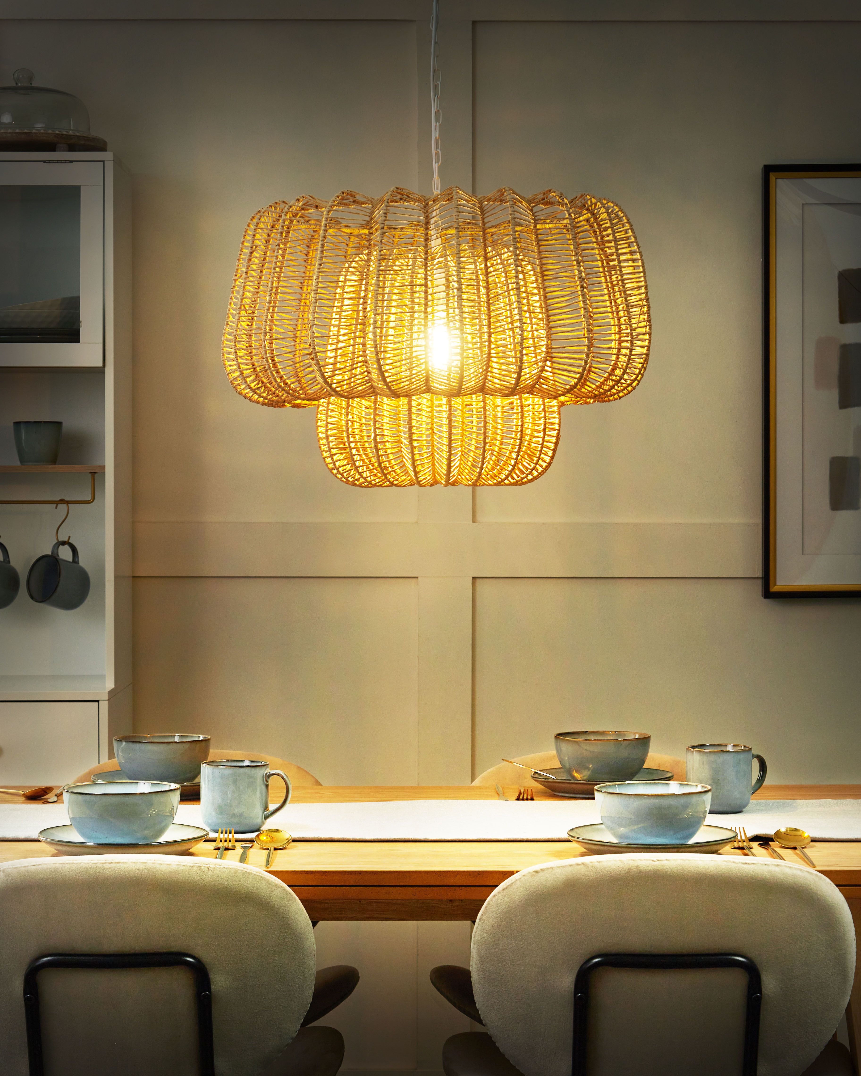 Pendant Lamp SAISI Paper Rope Beige