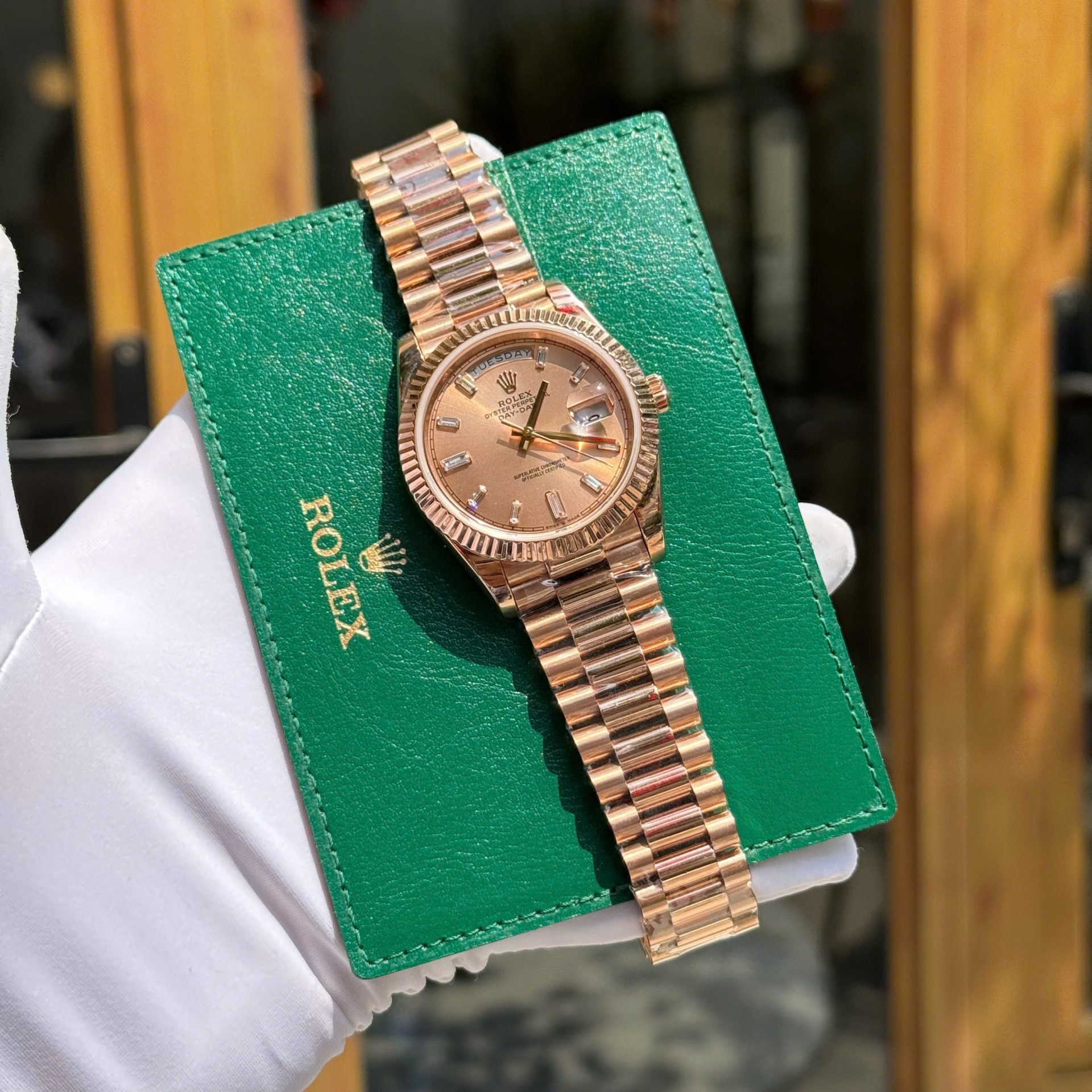 Rolex Day-Date 228235 Gold Wrapped Replica Watch 176 Grams GM Factory 40mm - Top club