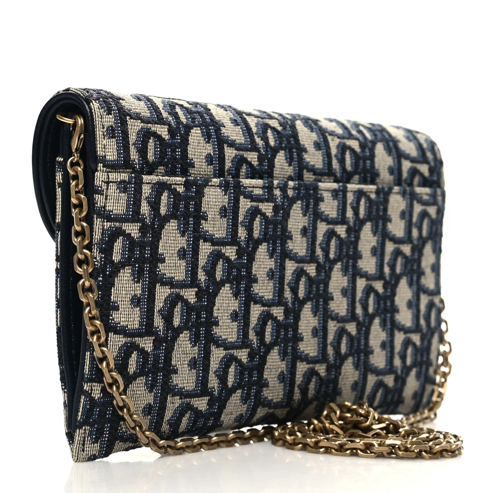 Dior Mirror Quality Replica – Saddle Wallet with Brass Chain1:1High-quality replica