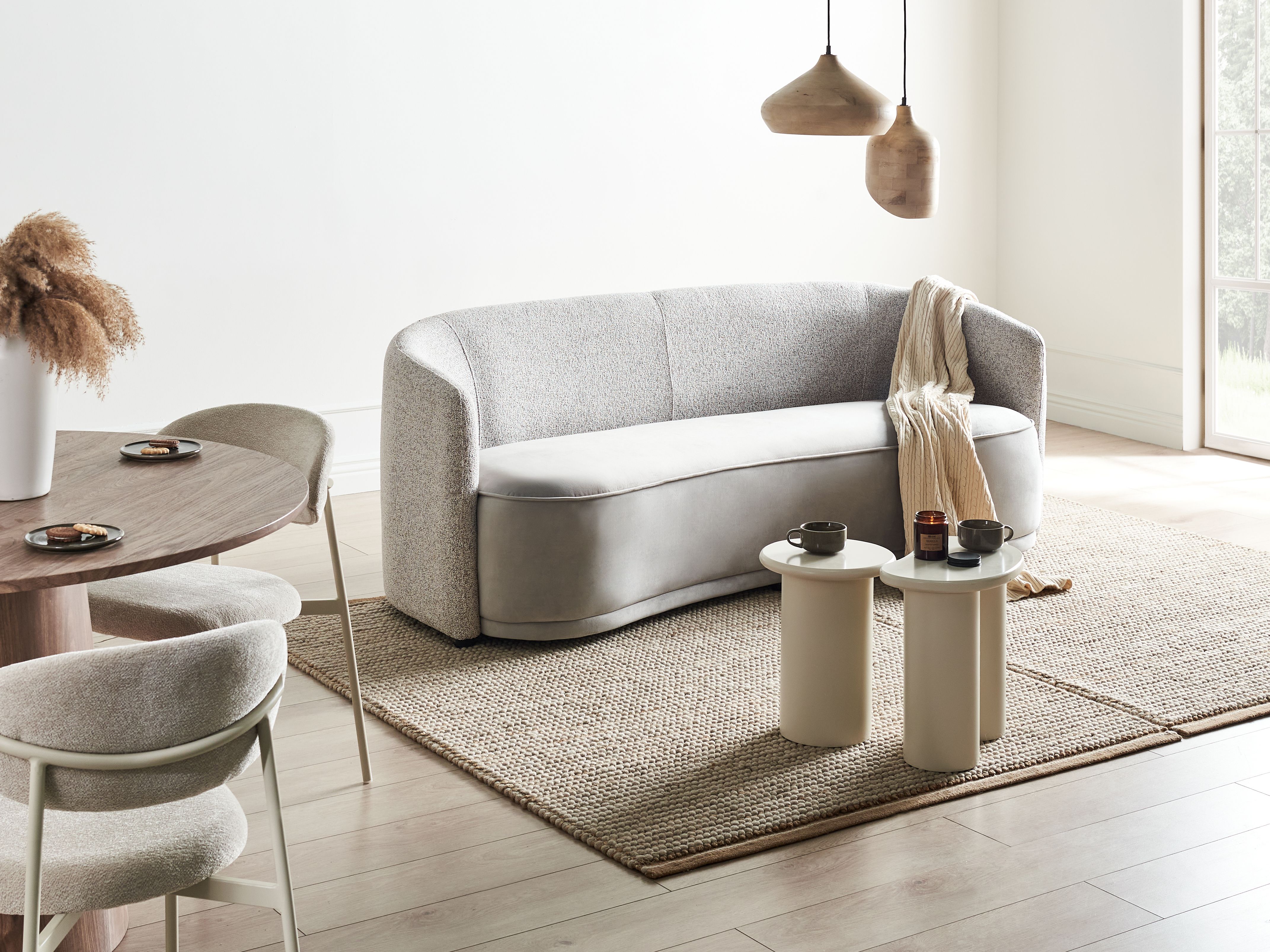Sofa 3 Seater ROSET Fabric Grey