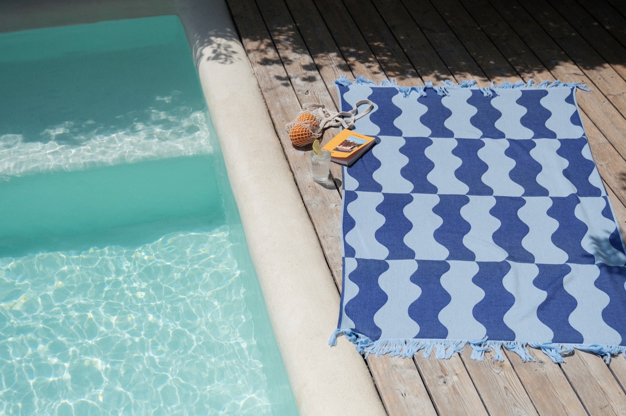 noo.ma NUGO Strandlaken - Blueberry Pie & Baby Blue