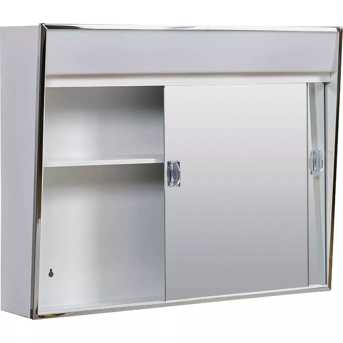 Zenith Stainless Steel 23.5 In. W x 18.5 In. H x 5.5 In. D Bi-View Surface Mount Lighted Medicine Cabinet