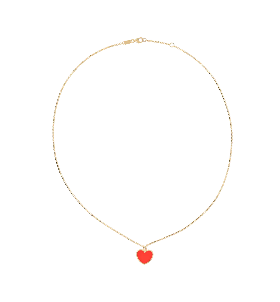 Red Heart Necklace 14K