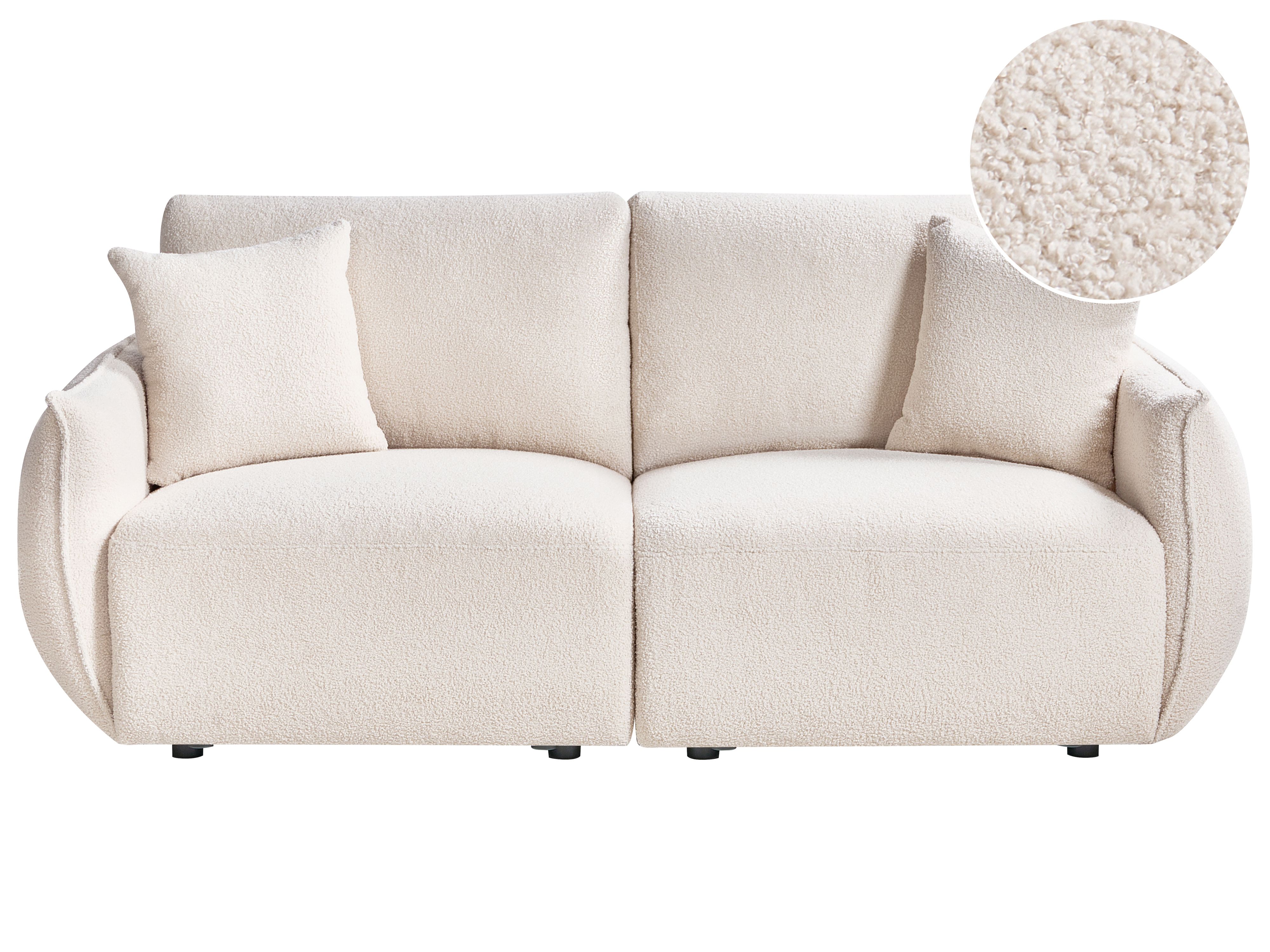 Modular Sofa 2 Seater MESNALI Boucle Off-White