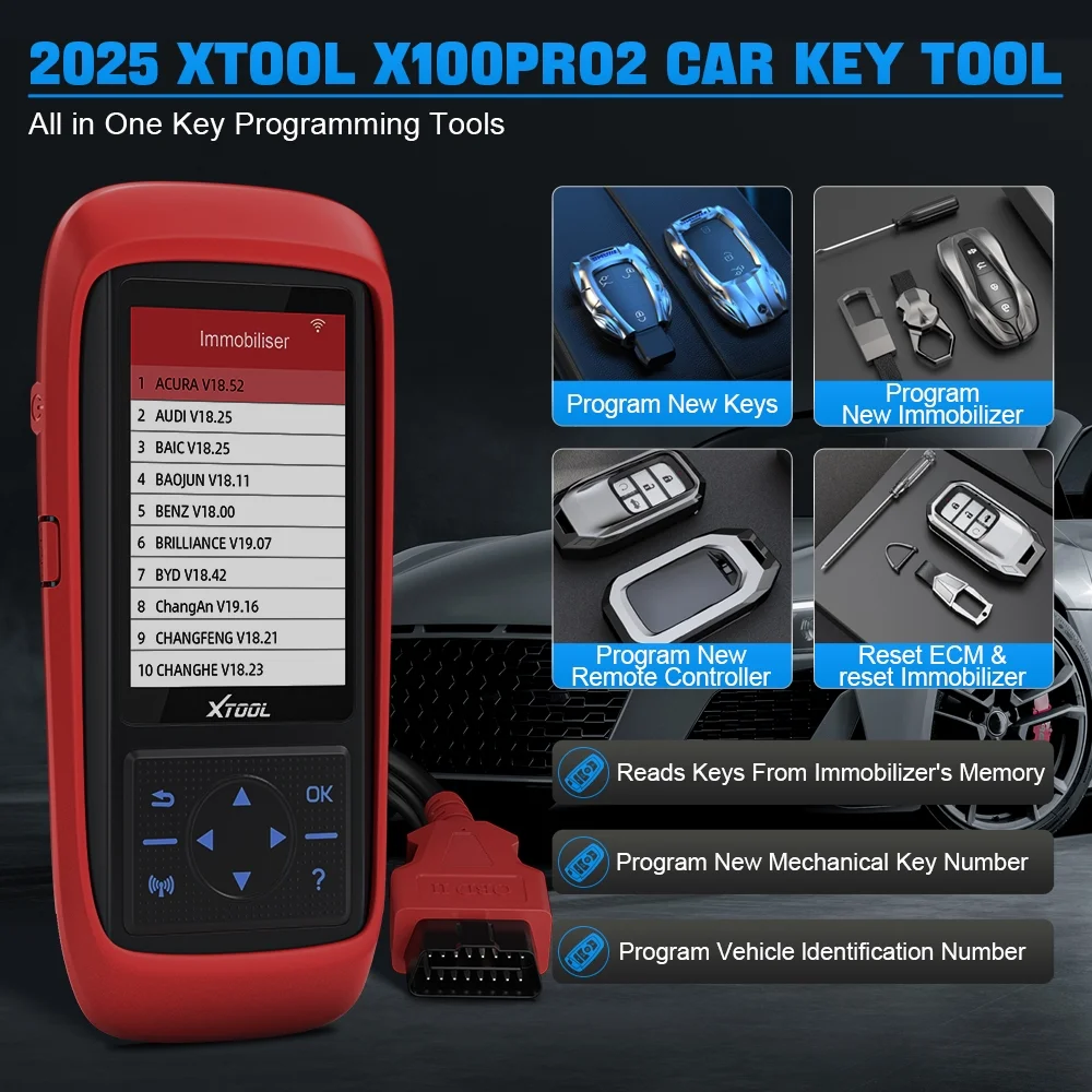XTOOL X100 PRO2 Key Fob Programmer OBD2 Scanner with EEPROM Adapter Immobilizer Lifetime Free Update - Image 5