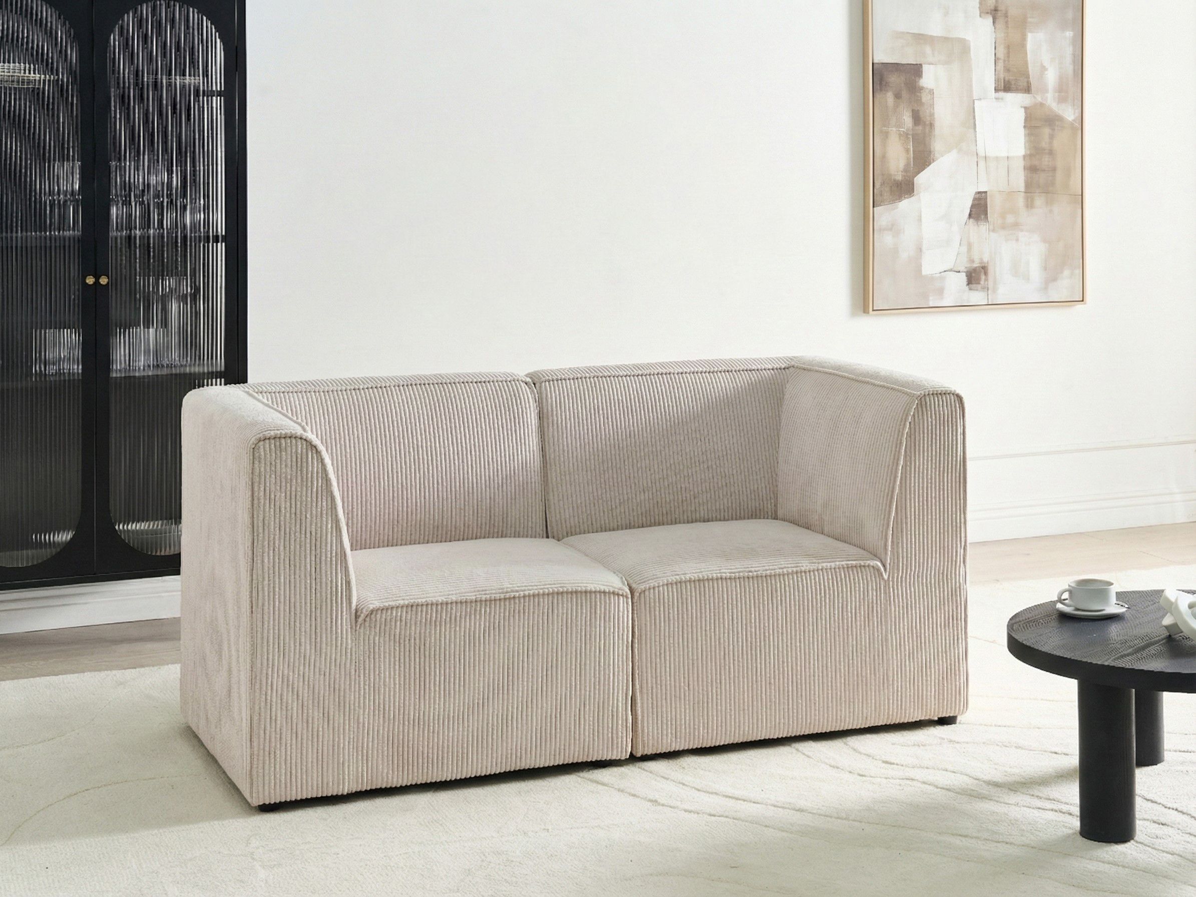 Modular Sofa 2 Seater LEMVIG Corduroy Beige