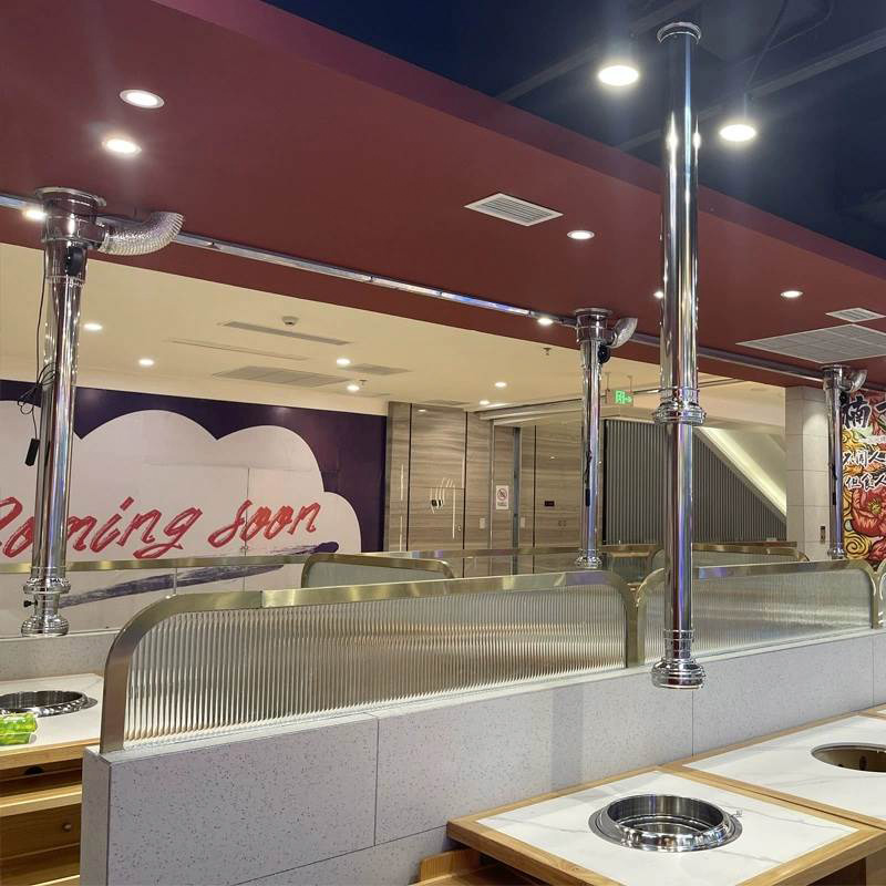 Popular Commercial Korean BBQ Lifting Smoke Exhaust Pipe BBQ Smoke Extractor