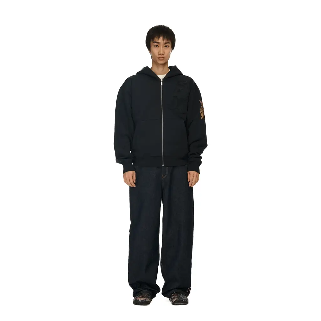 "yakuza v2" Zip Up dark grey
